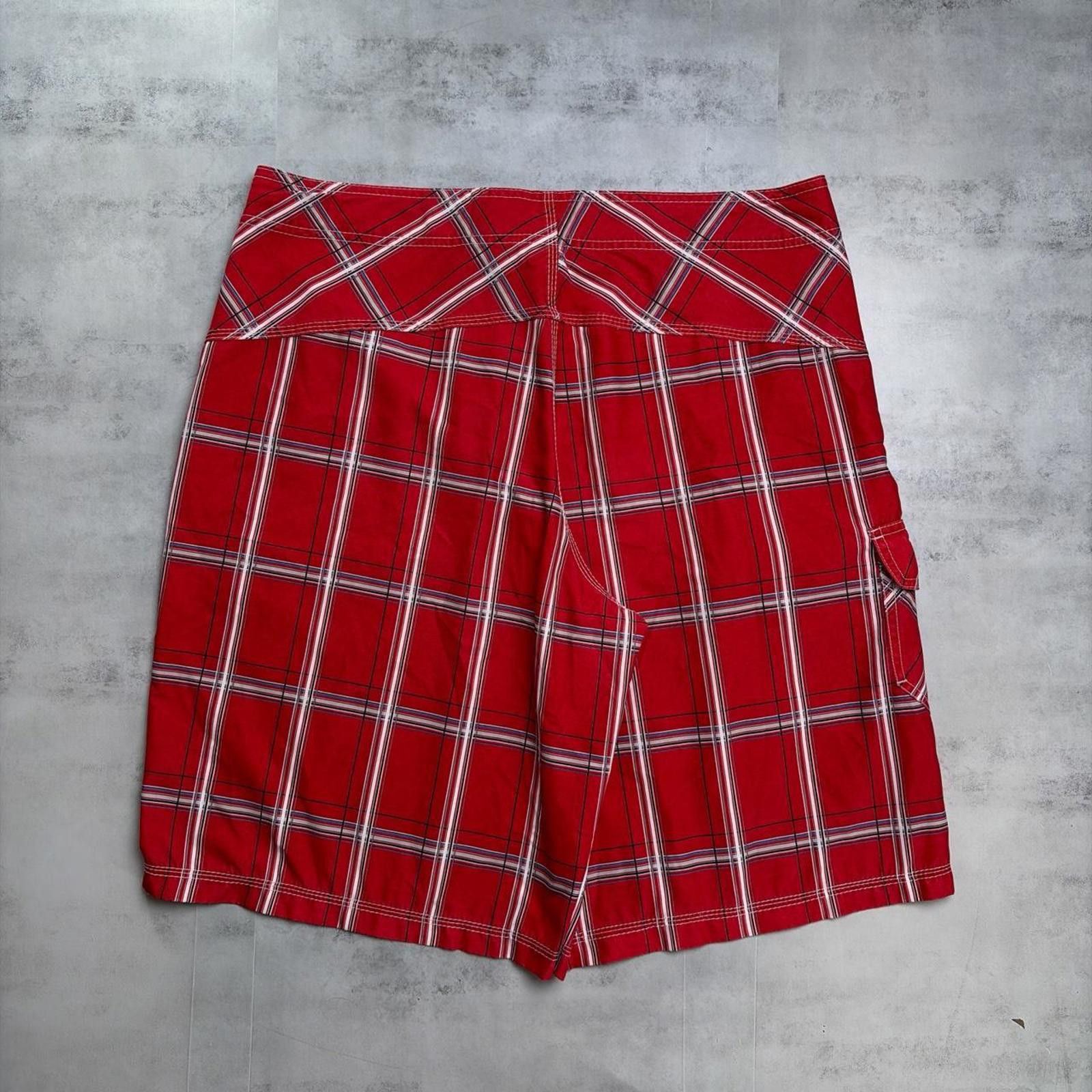 Hurley Y2K Red Hurley Surf Grunge Baggy Plaid Board Shorts Size US 38 / EU 54 - 5 Thumbnail