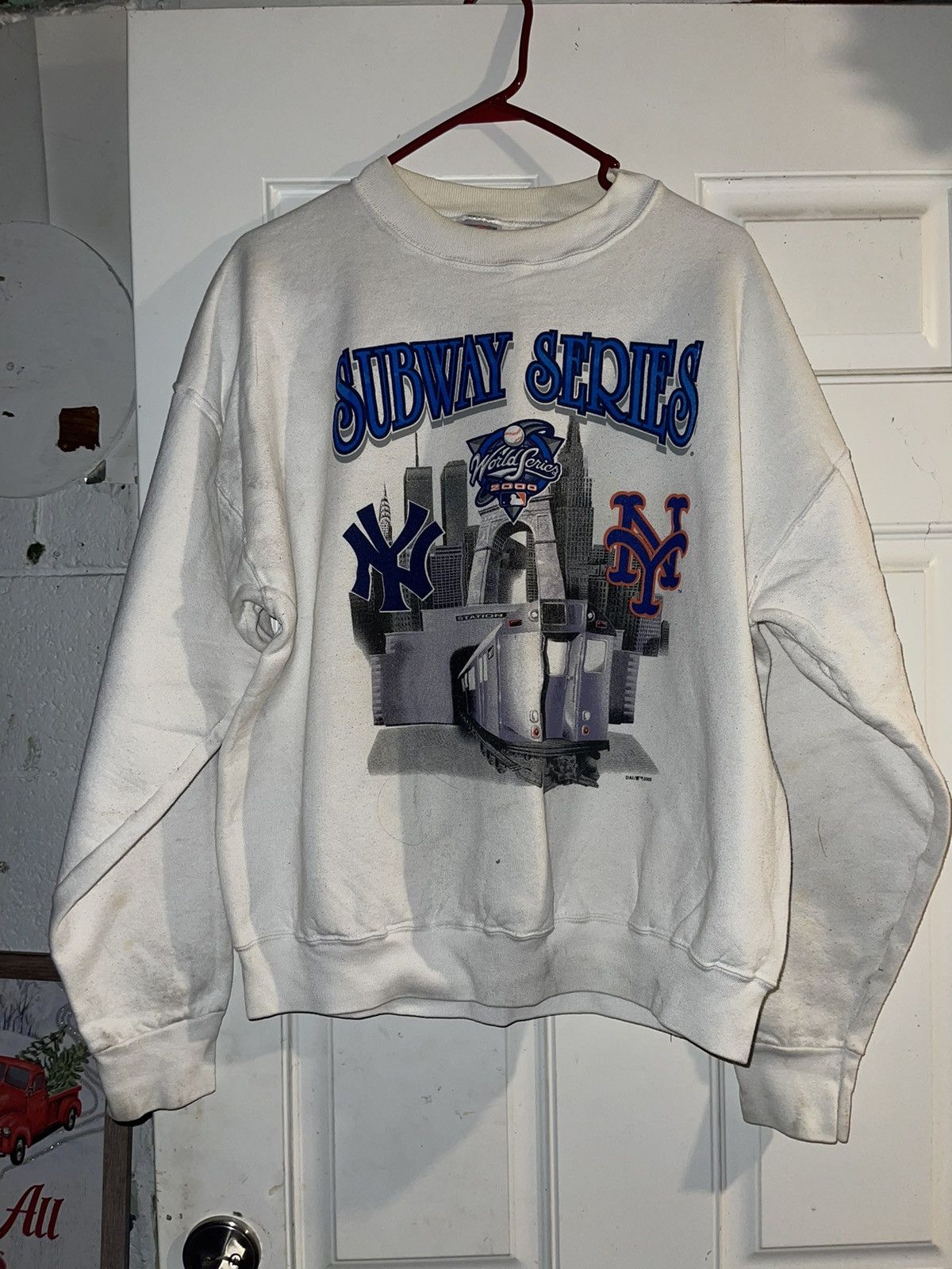 image of Fruit Of The Loom Mlb Yankees Mets Subway Series Sweatshirt in White, Men's (Size XL)