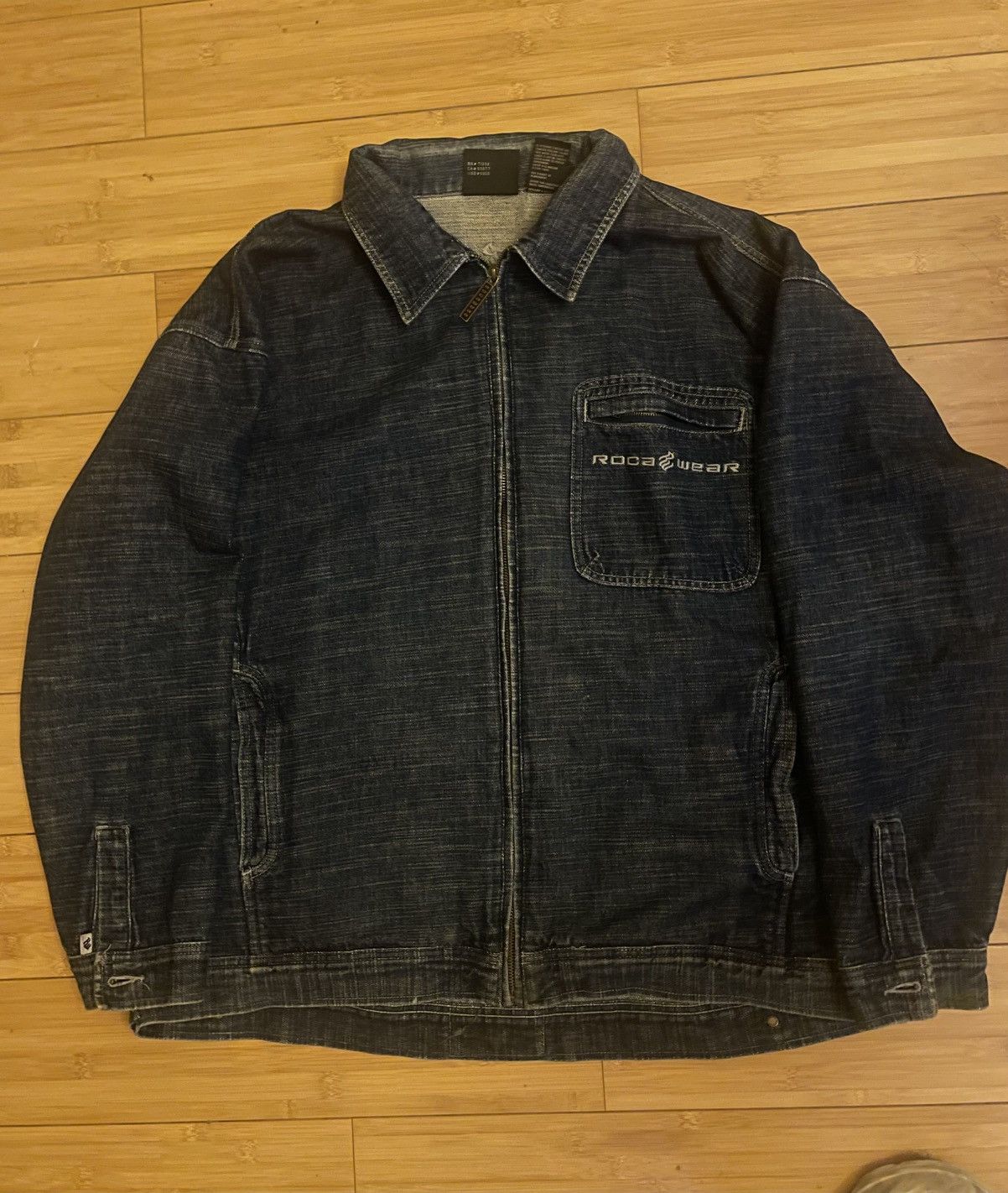 Ecko Unltd. × Pelle Pelle × Rocawear Vintage RocaWear Pelle Pelle style Denim Zip Up jacket 3XL Size US XXL / EU 58 / 5 - 1 Thumbnail