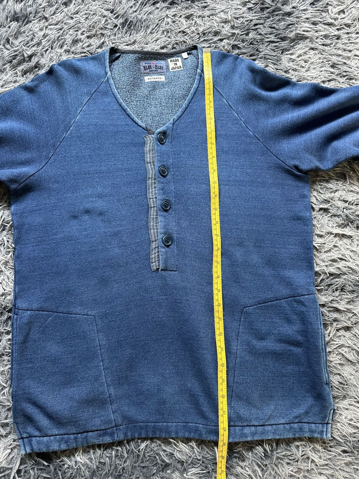 Blue Blue Japan 2000's BLUE BLUE Arigato indigo dyed sweater Size US L / EU 52-54 / 3 - 14 Thumbnail