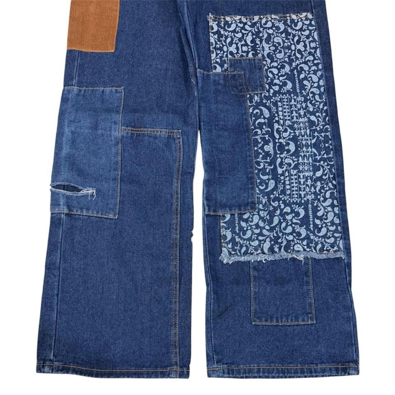True Religion Baggy look unique printed and patch work denim jeans Size 30" / US 8 / IT 44 - 2 Thumbnail
