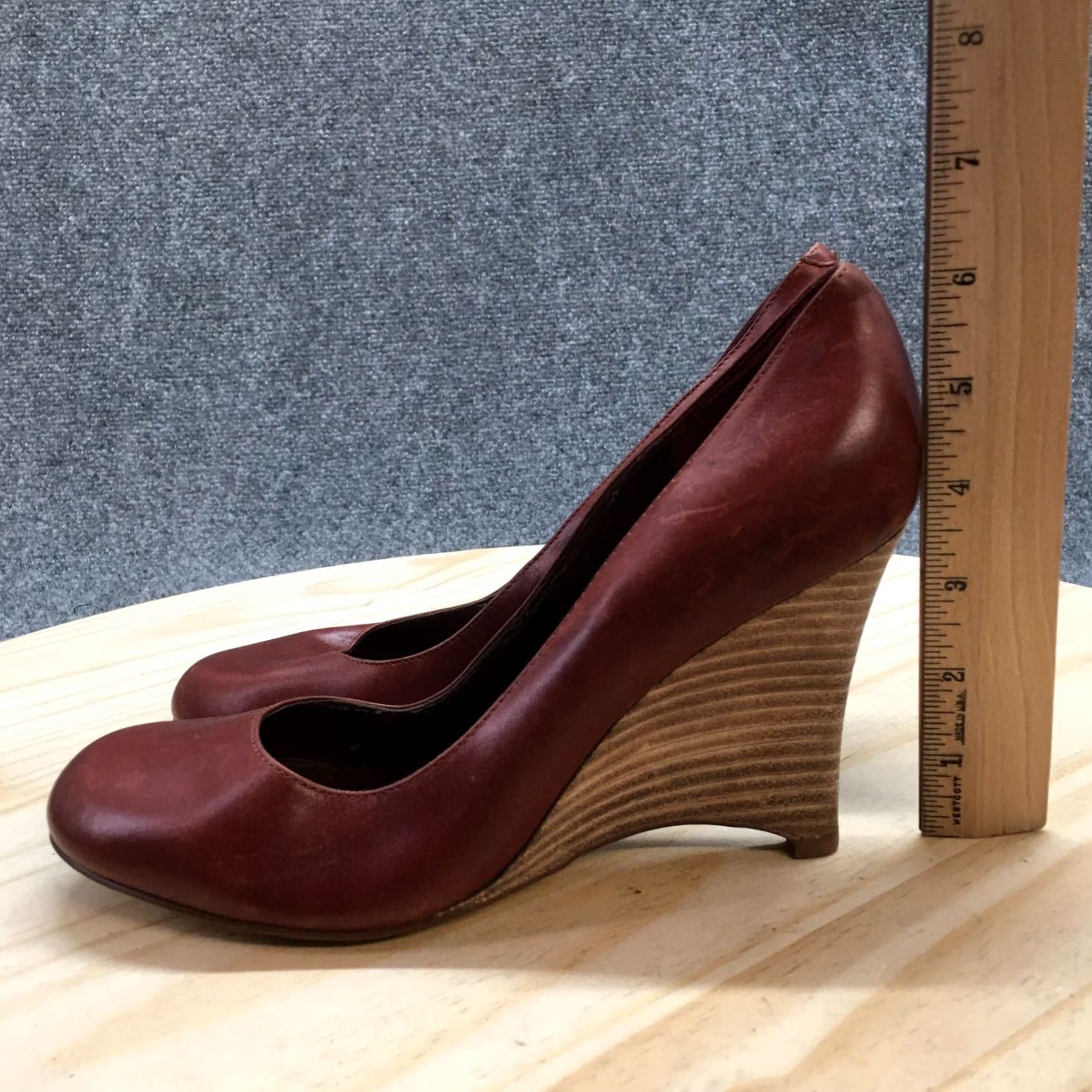 Steve Madden Steve Madden Heels Womens 8.5 M Sorge Pump Wedge Brown Leather Round Toe Casual Shoes Size US 9 / IT 39 - 7 Thumbnail