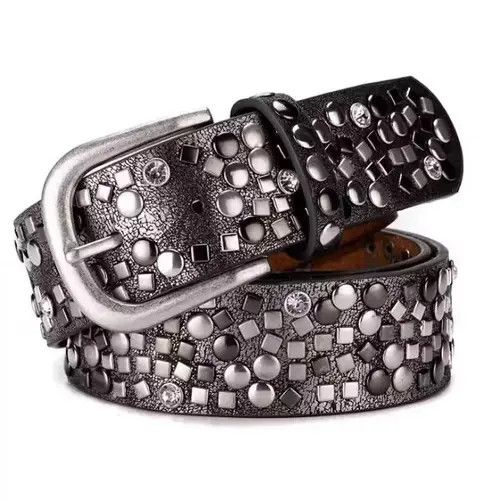 Other Skull Leather Belt Size ONE SIZE - 1 Thumbnail