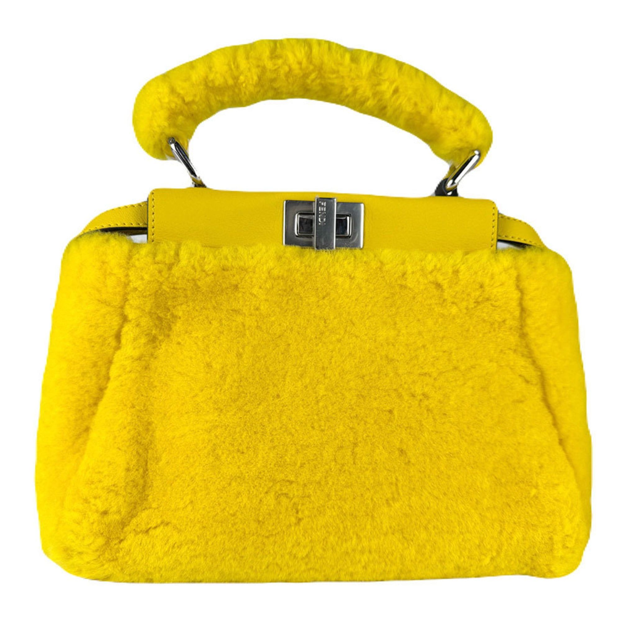 Fendi Fendi Peekaboo Mini Fur Handbag/Shoulder Bag, Yellow, Women's, 8BN316-AFUA, Free Shipping, z8925 Size ONE SIZE - 1 Thumbnail