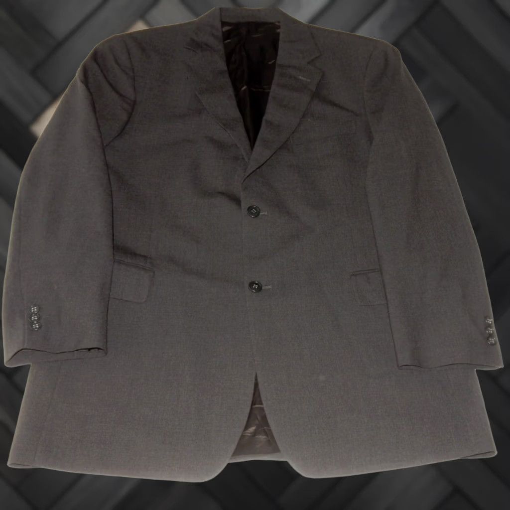 Brooks Brothers Brooks Brothers Blazer Sport Coat 42L Wool Gray Solid Big & Tall Mens Size 42R - 1 Thumbnail