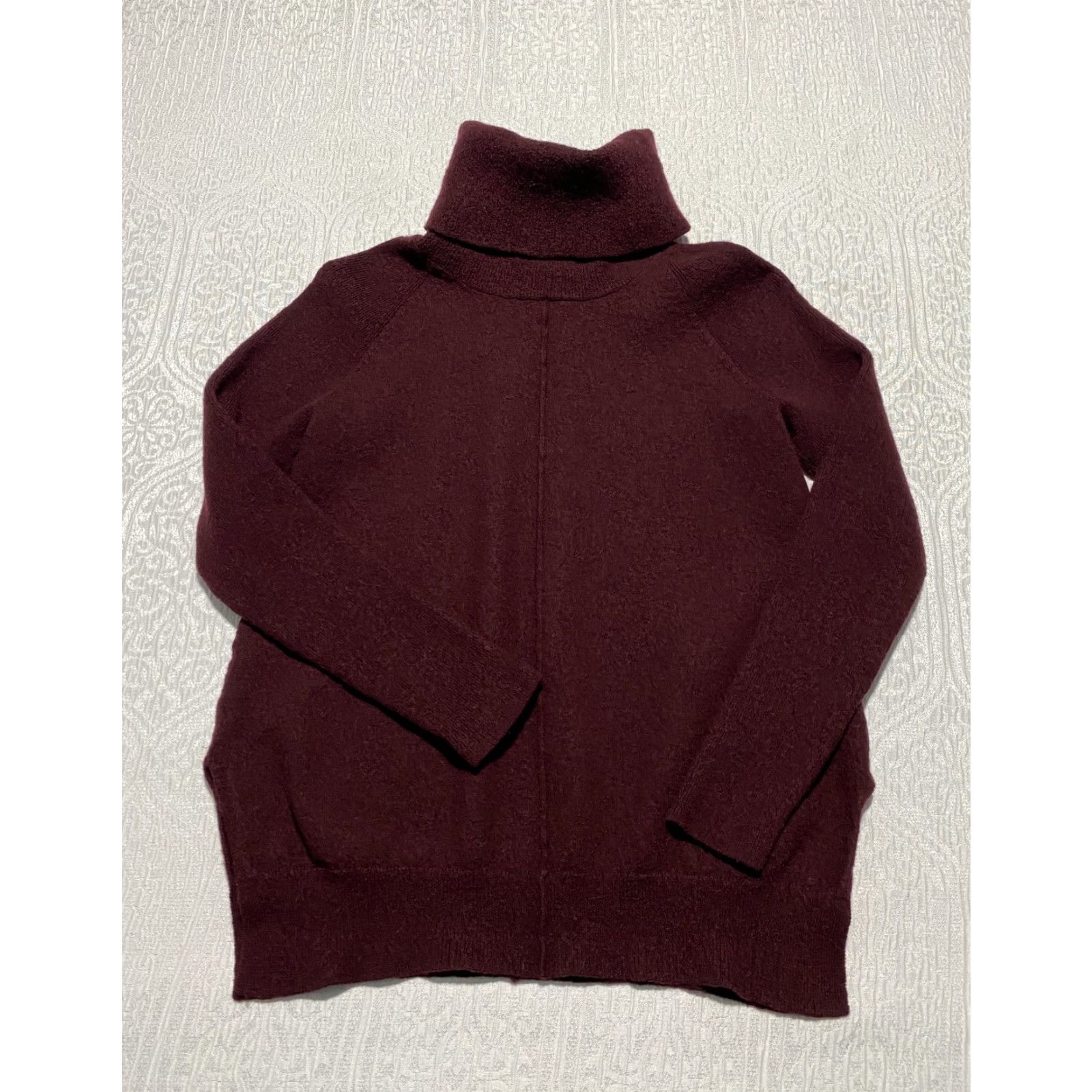 Cynthia Rowley Cynthia Rowley Sweater Womens Small Burgundy Merino Wool Turtleneck Raglan Knit Size S / US 4 / IT 40 - 2 Thumbnail