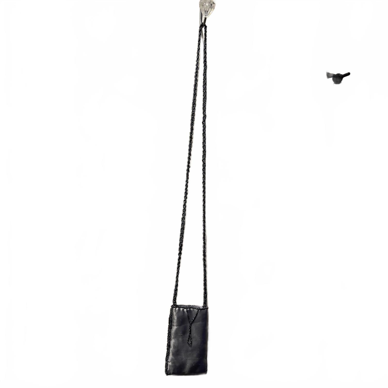 Unknown London Elegant Black Beaded Evening Bag with Long Chain Strap Size ONE SIZE - 3 Thumbnail