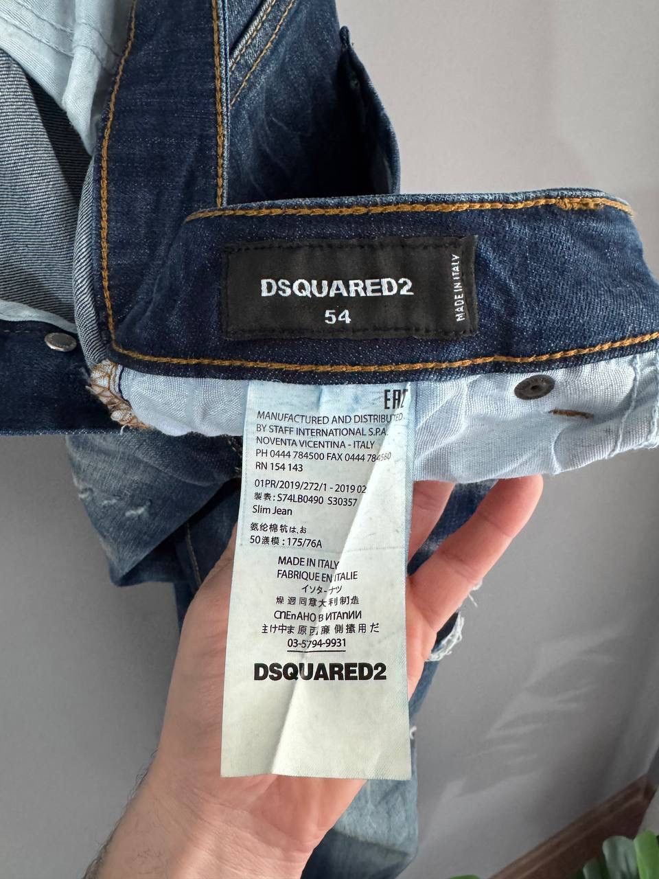 Dsquared2 Dsquared2 Blue Distressed Men's Slim Jeans Size 54 / W35 L32 Size US 35 - 17 Thumbnail
