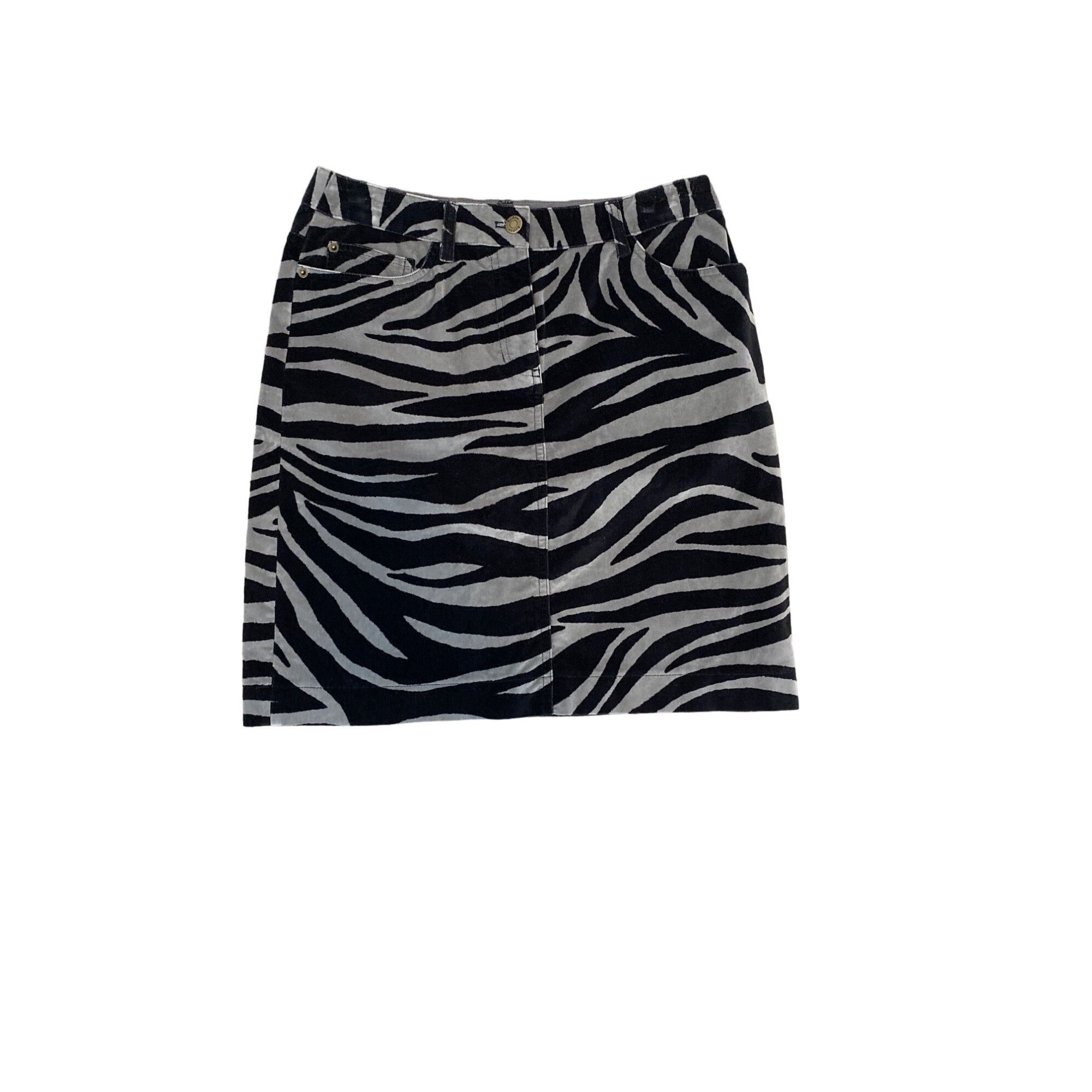 Boden BODEN WOMEN'S BLACK/GRAY ZEBRA PRINT VELVET STRAIGHT SKIRT S Size 28" / US 6 / IT 42 - 2 Thumbnail