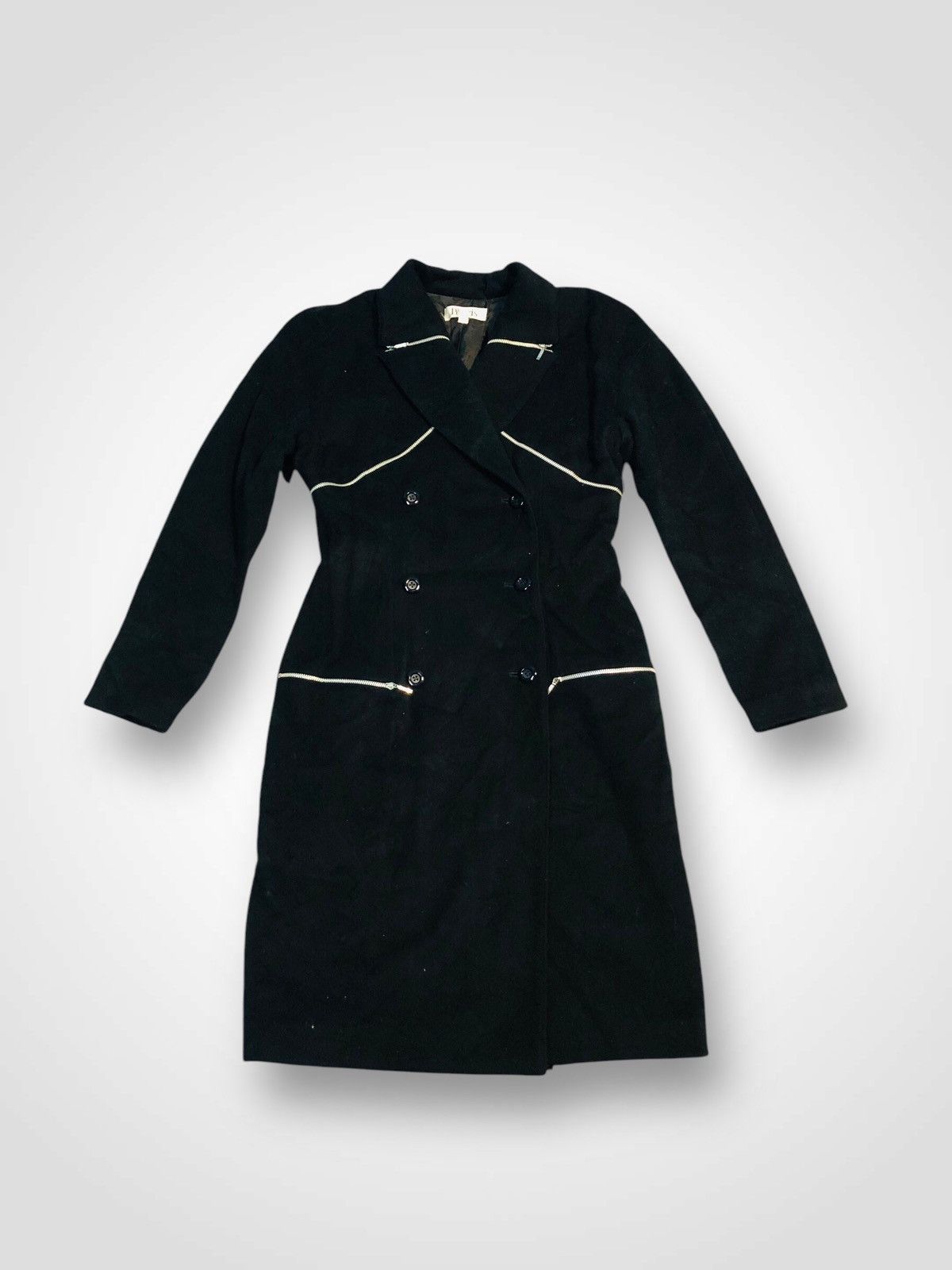 Designer × Vintage Bernard Perris Double Brested Long Jacket (25) Size S / US 4 / IT 40 - 1 Thumbnail