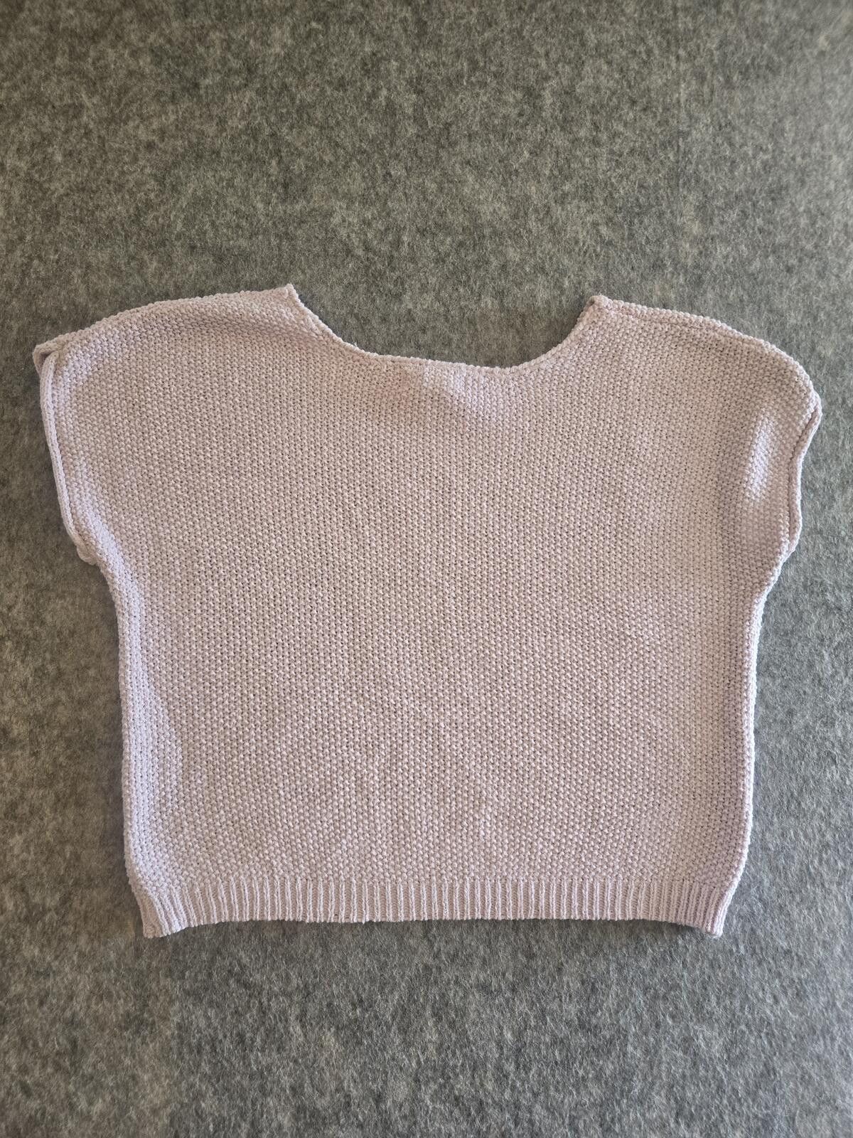 Other Short Sleeve Knit Sweater Top Lilac Sz L Pastel CottageCore Size L / US 10 / IT 46 - 3 Thumbnail