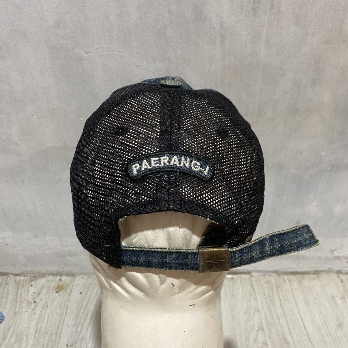 If Six Was Nine 2000s denim distressed patchwork ring trucker cap lgbstyle Size ONE SIZE - 2 Thumbnail