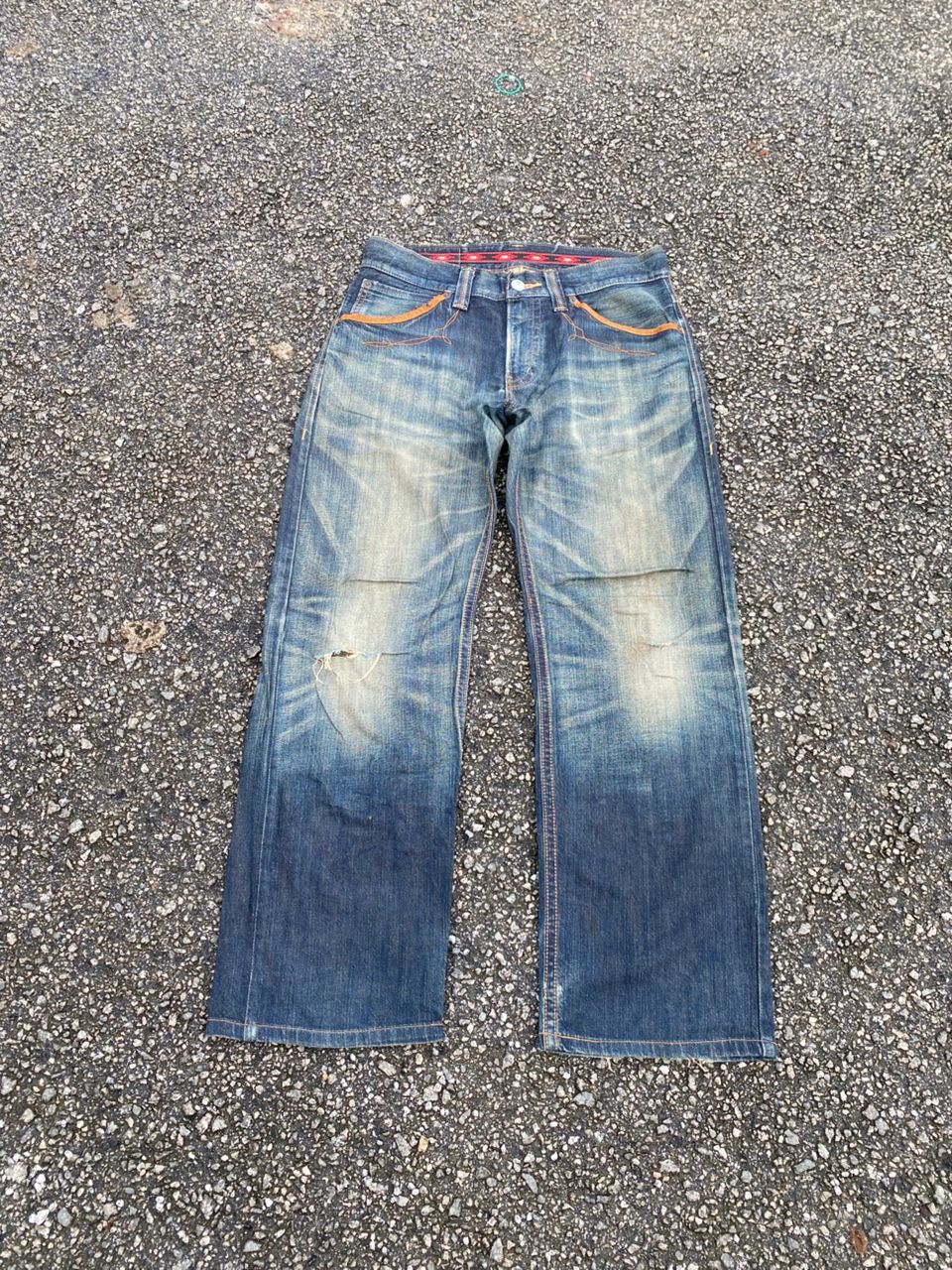 Edwin 💥Flare💥EDWIN EXCLUSIVE VINTAGE DISTRESSED DENIM Size US 33 - 4 Thumbnail
