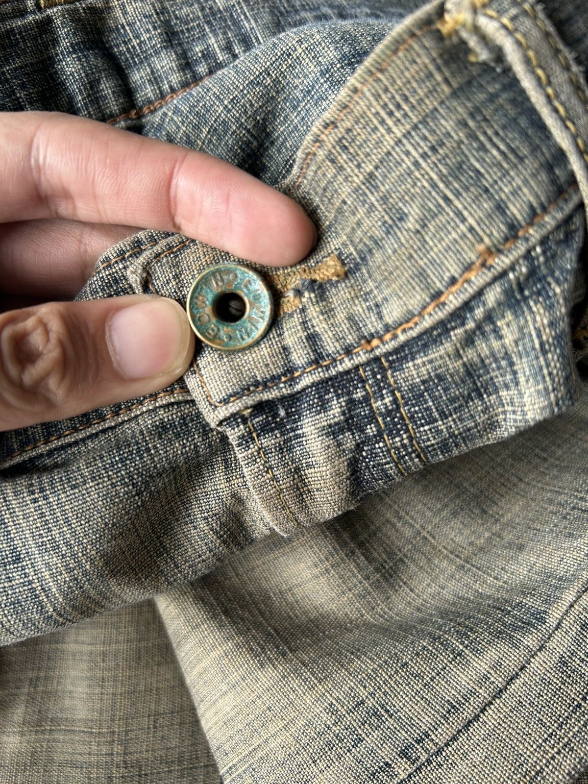 Kapital Vintage Edwin 505ZX Selvedge Sunfaded Rusty Dirty Denim Jean Size US 34 / EU 50 - 8 Thumbnail