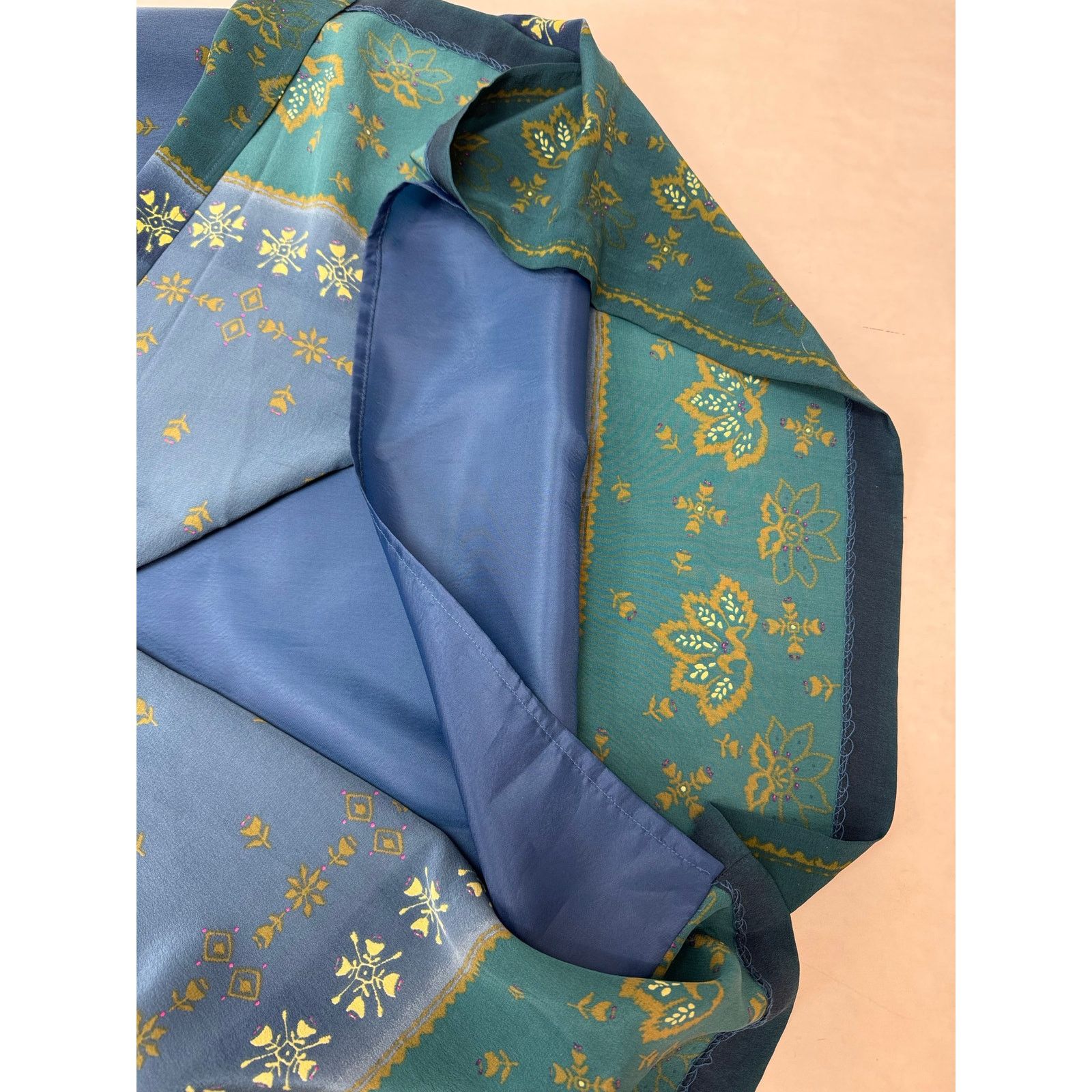 Other Vintage 1990s Straight 100% Silk Skirt Blue Allison Taylor 8 Size 30" / US 8 / IT 44 - 5 Thumbnail