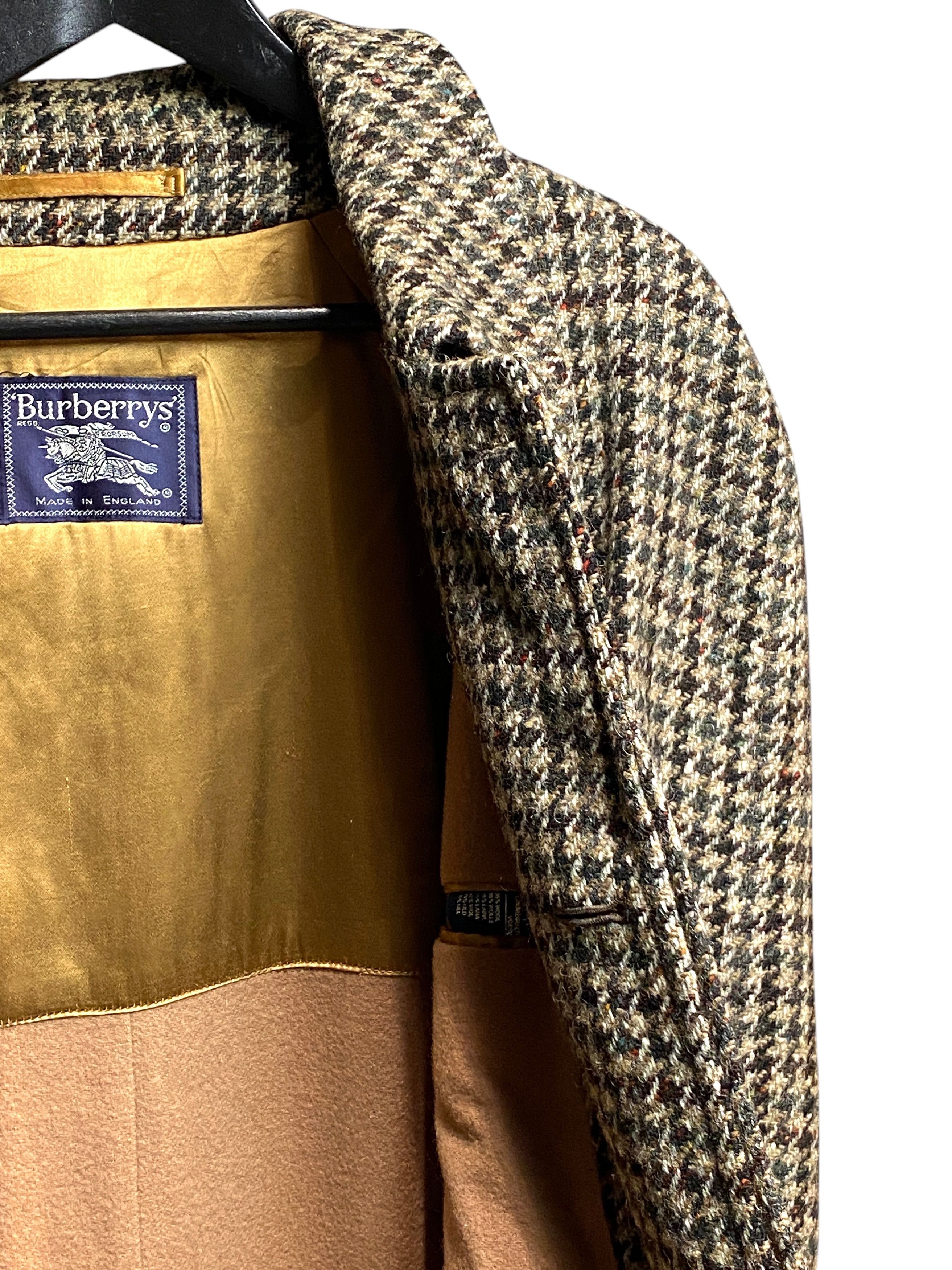 Burberry Burberrys Houndstooth Check Wool Camelhair Long Coat Vintage Size US XXL / EU 58 / 5 - 10 Thumbnail