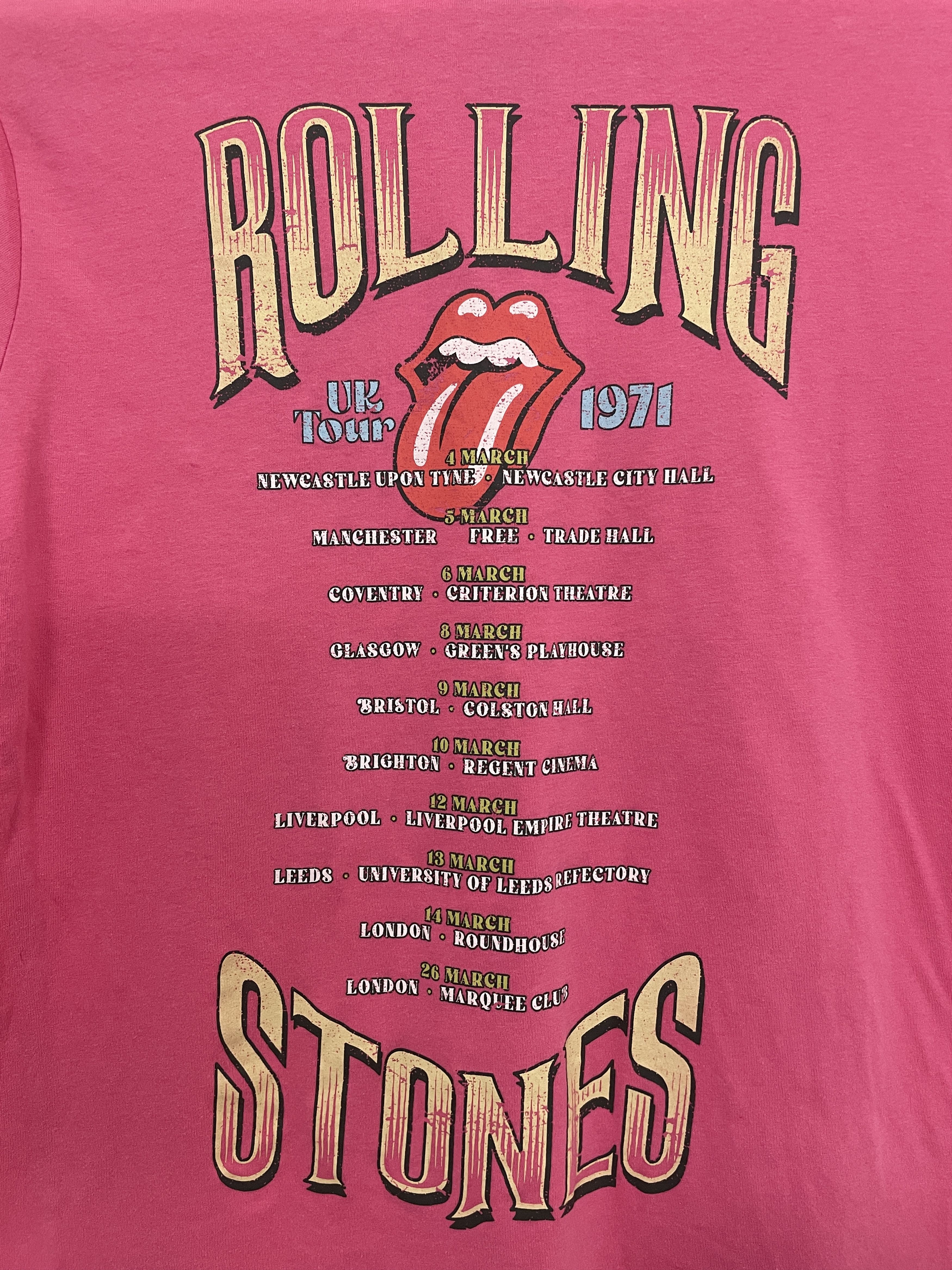 The Rolling Stones Rolling Stones UK Tour 1971 Pink Shirt Graphic Print Size US M / EU 48-50 / 2 - 5 Thumbnail