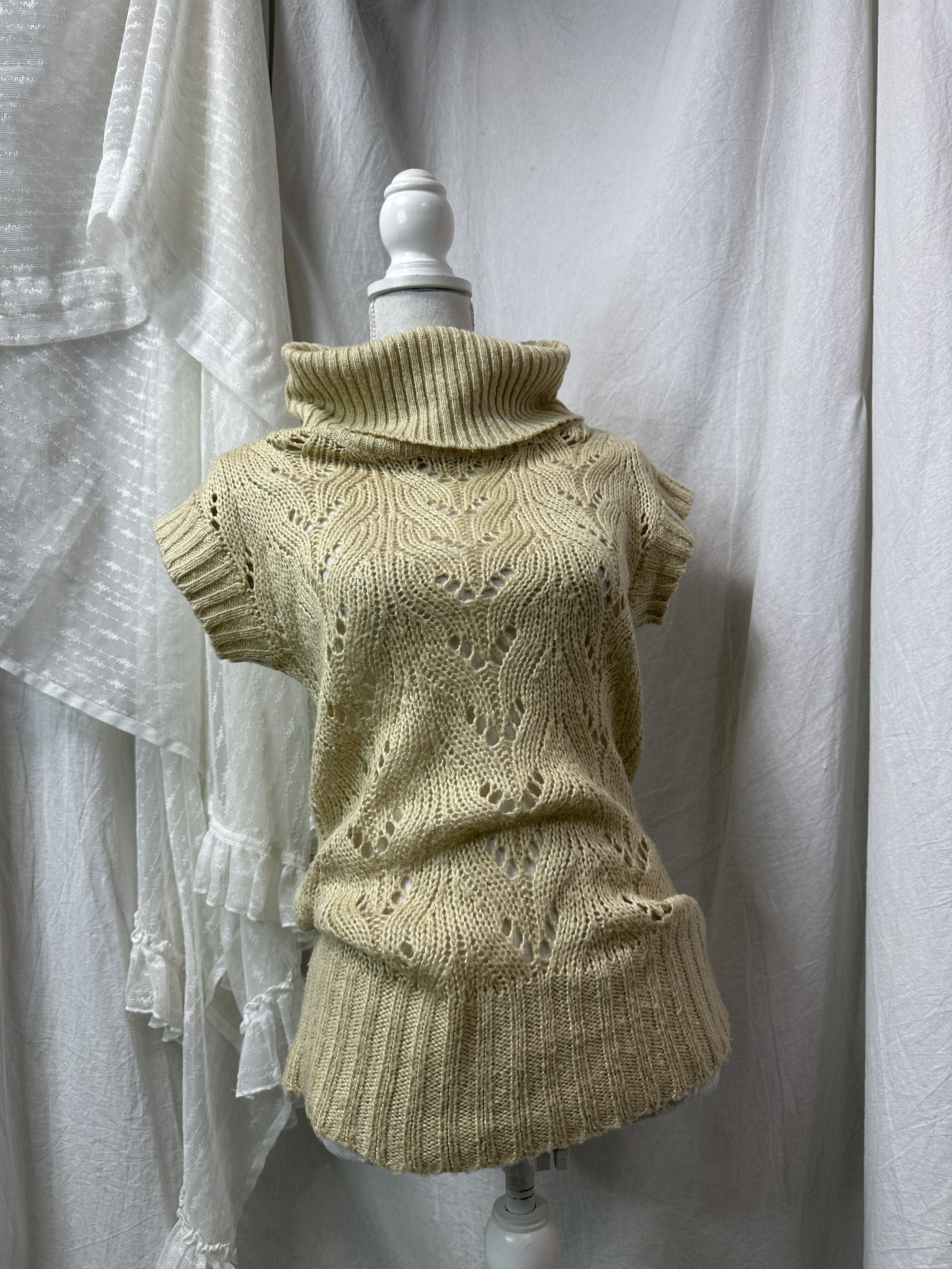 Vintage Vintage Cottage Big Collar Turtleneck Sweater Y2K Size M / US 6-8 / IT 42-44 - 1 Thumbnail