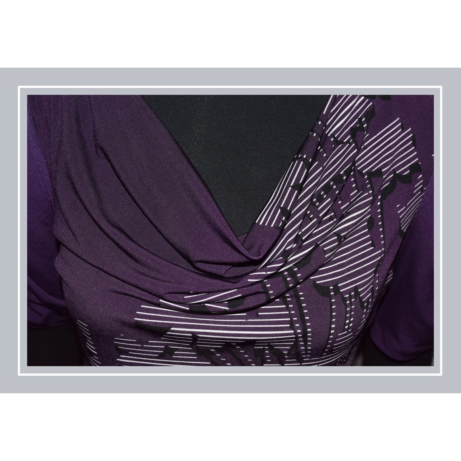 Vintage The Limited Purple Abstract Floral Print SS Blouse SZ M Size M / US 6-8 / IT 42-44 - 2 Thumbnail