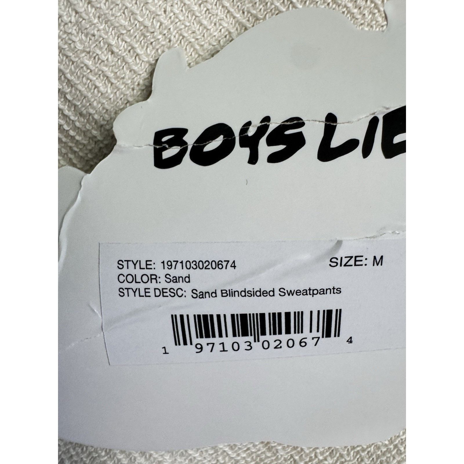 Boys Lie Boys Lie Sand, Blindsided, Sweatpants, New With Tags Medium Size 29" - 3 Thumbnail