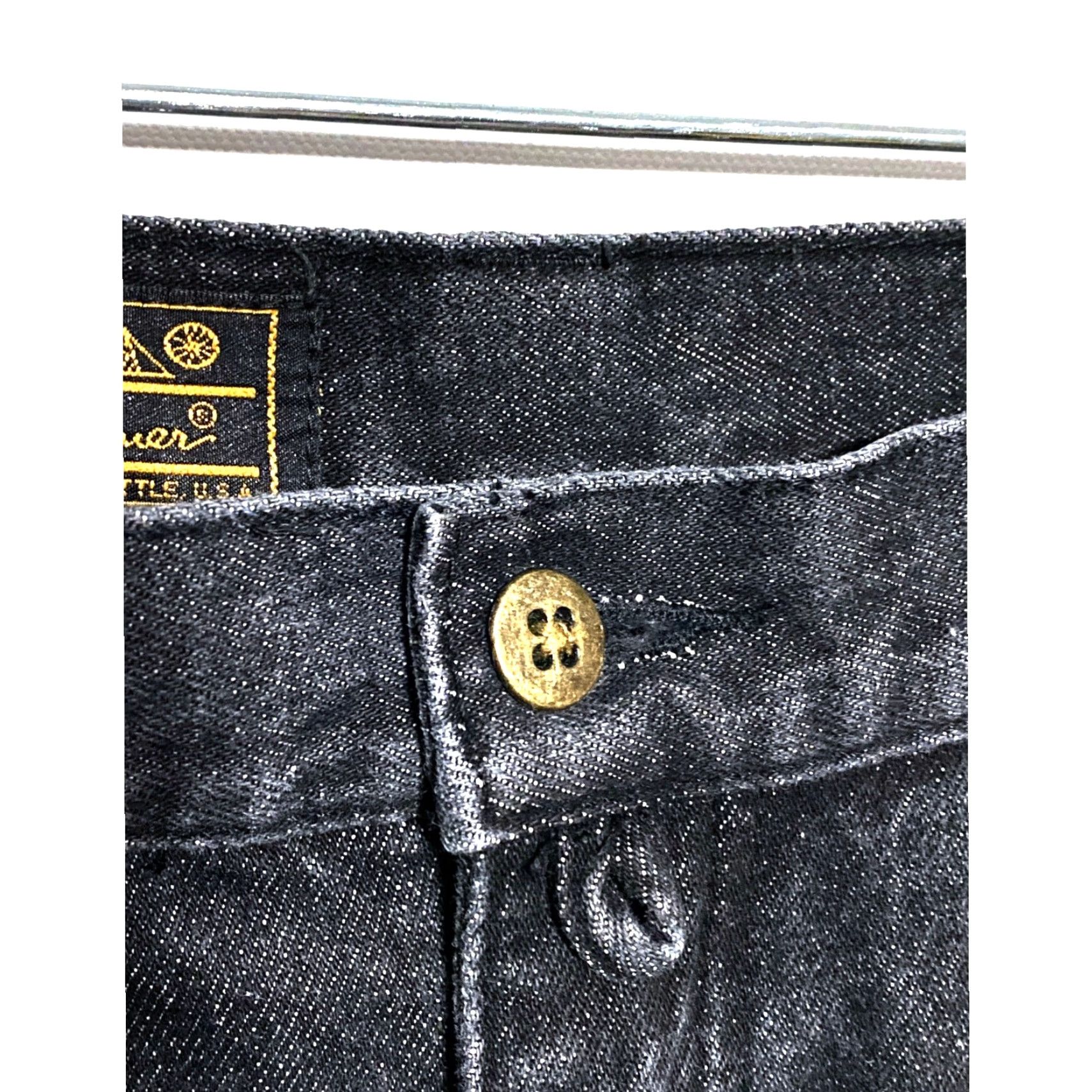 Eddie Bauer VINTAGE Eddie Bauer Black Denim Skirt Pleated Back Slit Womens 14 Petite 14P Skirt Size 36" / US 14 / IT 50 - 4 Thumbnail