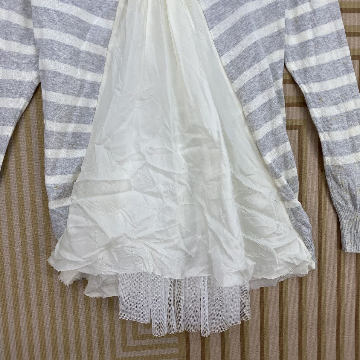 Japanese Brand 🫶 sacai luck Stripes Pattern back flare border cardigan Size US M / EU 48-50 / 2 - 10 Thumbnail