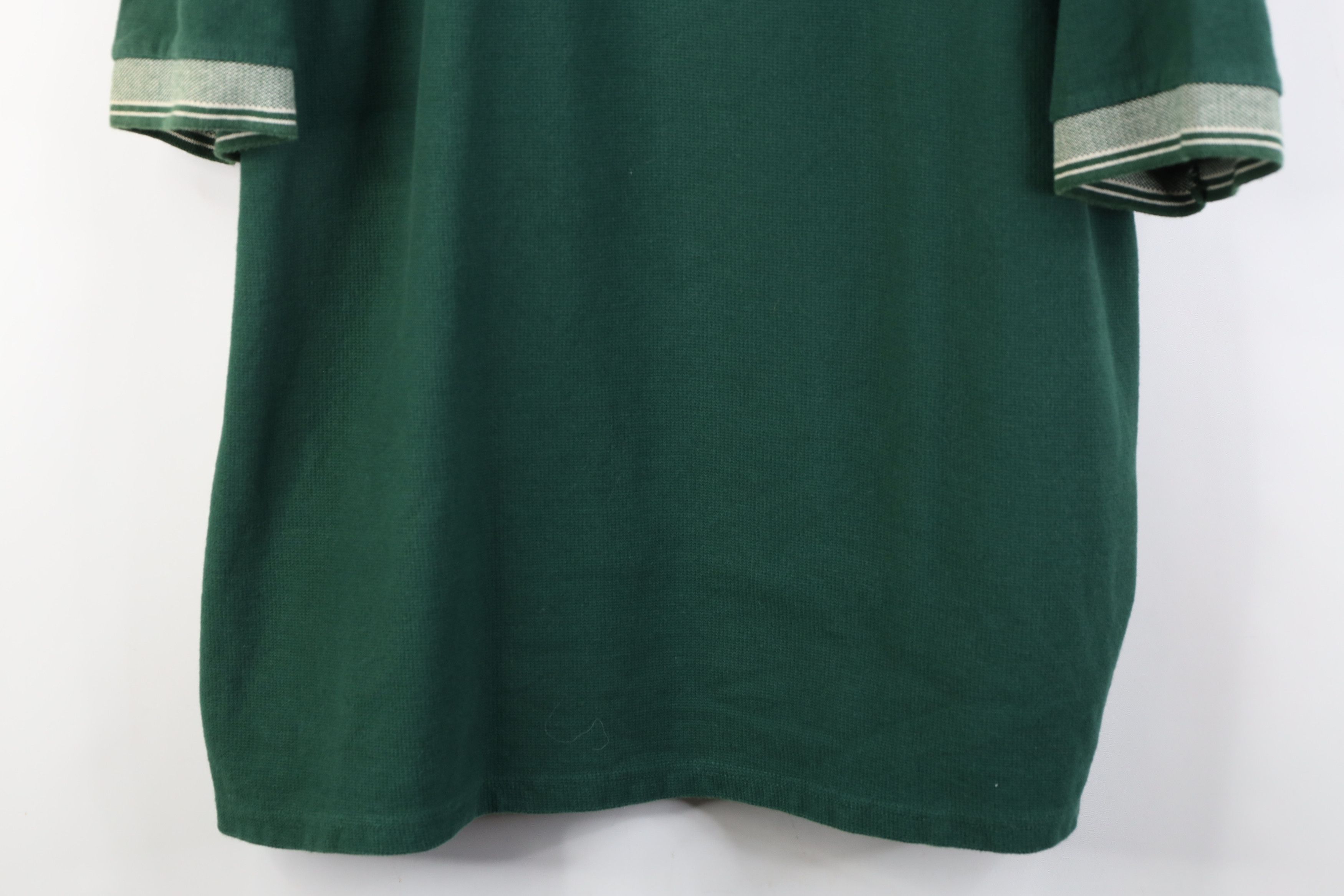 Vintage Vintage 90s Streetwear Heavy Thermal Knit Golf Polo Green Size US XXL / EU 58 / 5 - 3 Thumbnail
