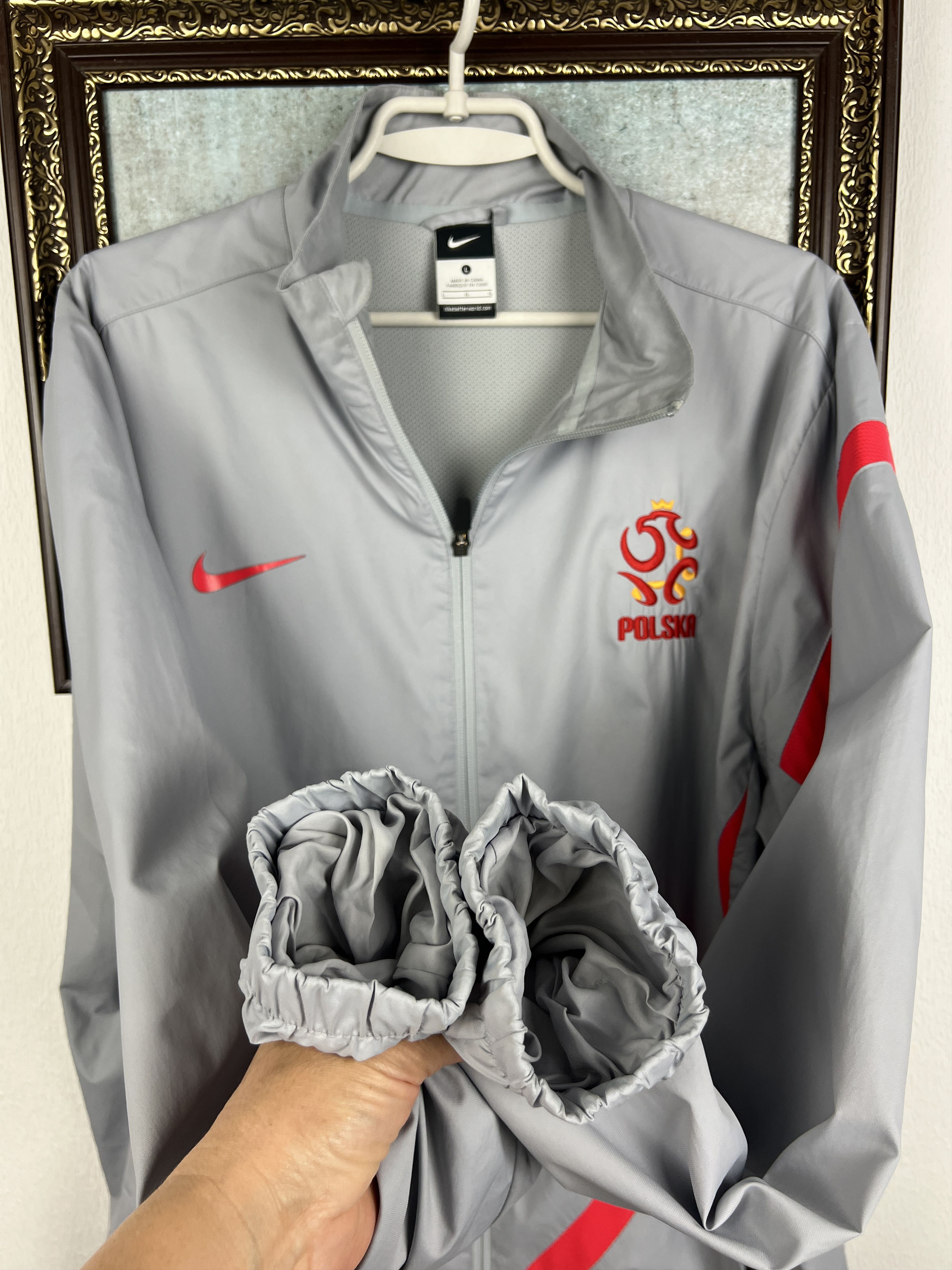 Nike Vintage Poland Football Jacket Soccer Track Top Zip Rare Size US L / EU 52-54 / 3 - 6 Thumbnail