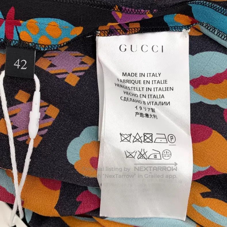 Gucci Gucci Colour-blocked parrot pineapple printed mulberry sil Size 27" / US 4 / IT 40 - 6 Thumbnail