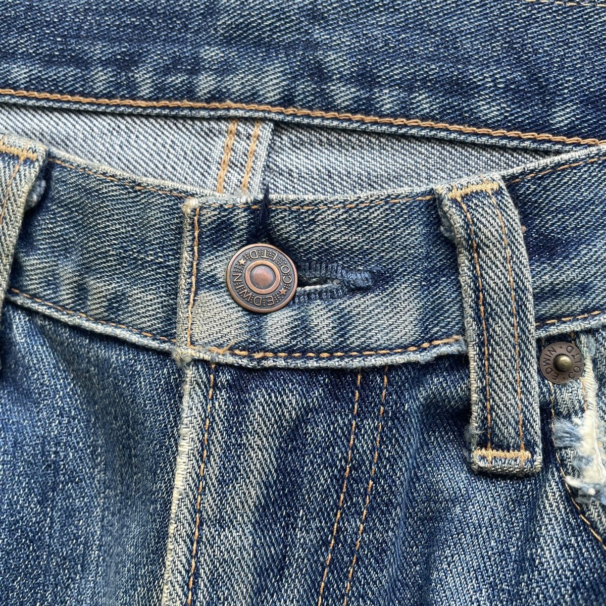 Edwin W29x28.5 Vintage Edwin Jeans Distressed Faded Denim Pants Size US 29 - 7 Thumbnail