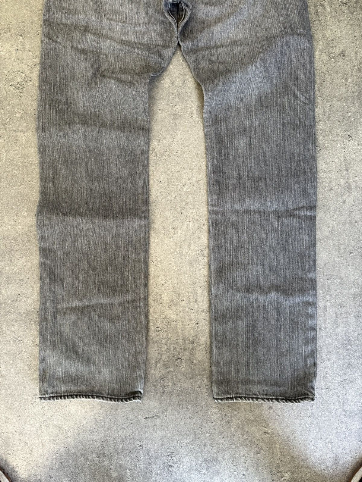 Levi's Vintage Levi’s 501 Grey Denim Straight Pants Striped Washed Size US 30 / EU 46 - 6 Thumbnail
