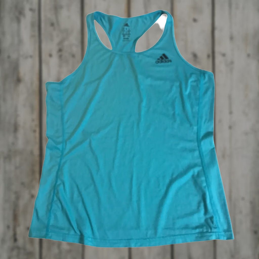Adidas Adidas Womens Medium Tank Top Turquoise Lite Climalite Racerback Yoga Tennis Size M / US 6-8 / IT 42-44 - 1 Thumbnail