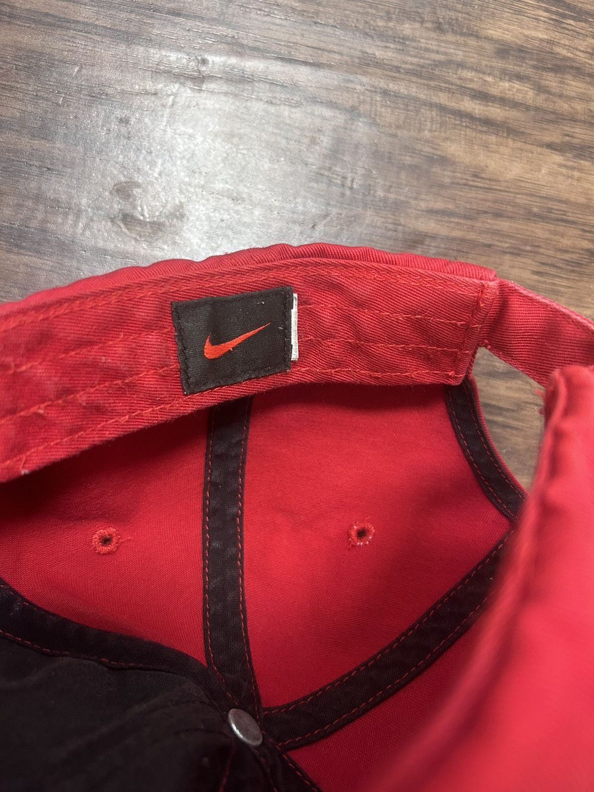 Nike × Vintage Nike y2k red adjustable dad hat cap Size ONE SIZE - 5 Thumbnail