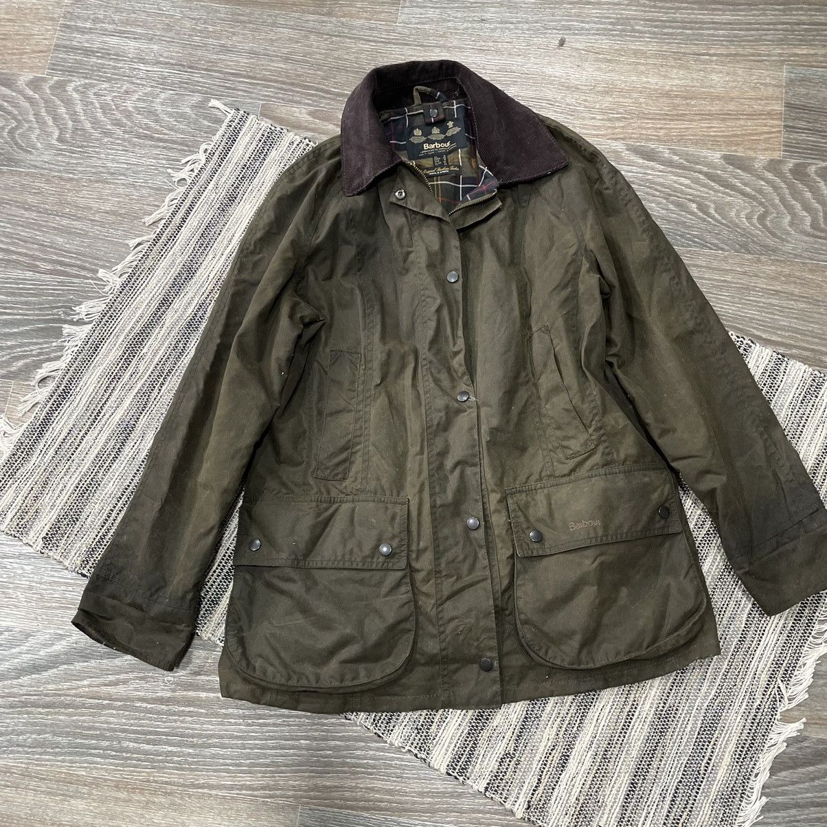 image of Barbour Waxed Jacket Wax Coat England Uk Rain Old Money Merc in Green, Men's (Size Small)