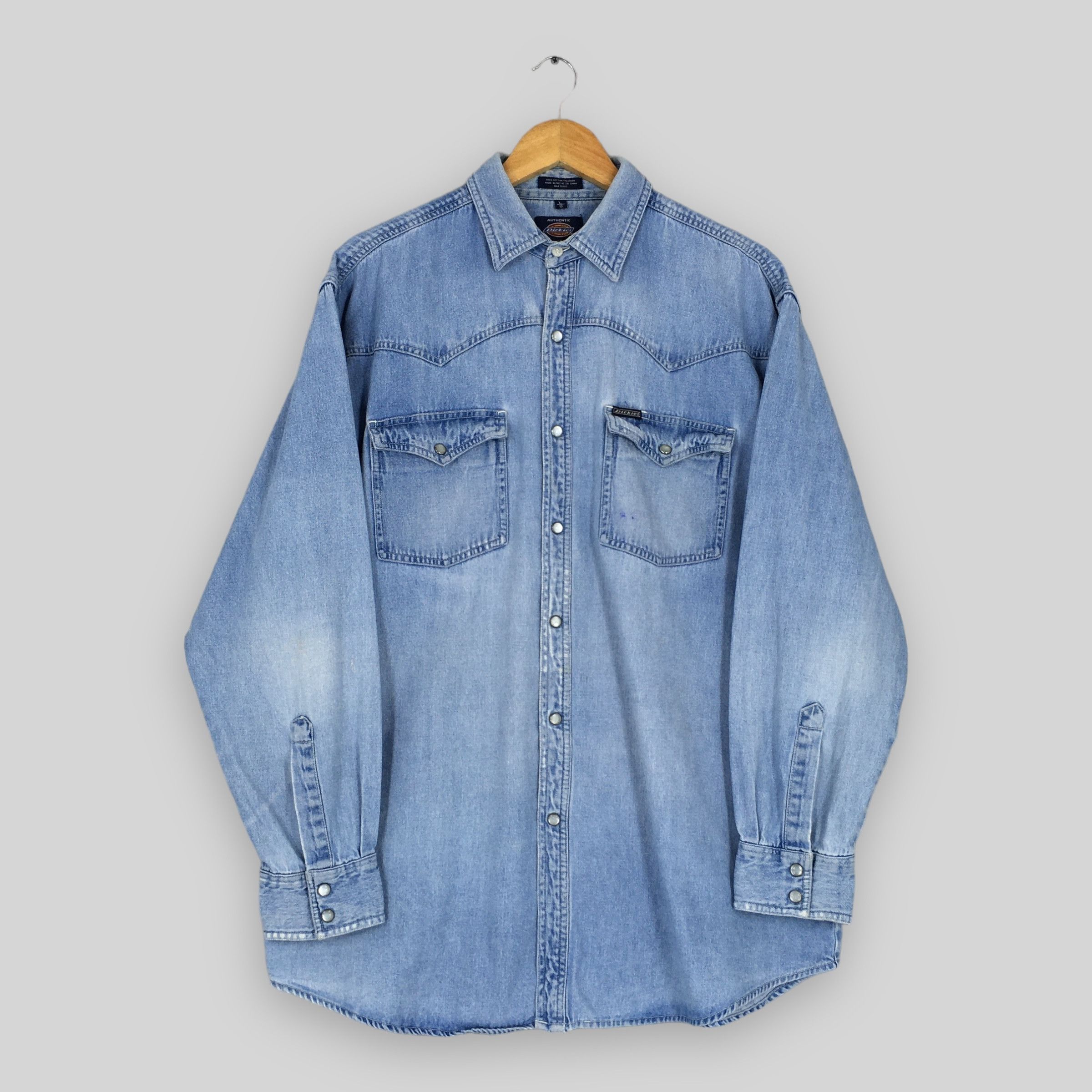 Dickies Vintage Dickies Blue Denim Western Shirt Large Size US L / EU 52-54 / 3 - 1 Thumbnail