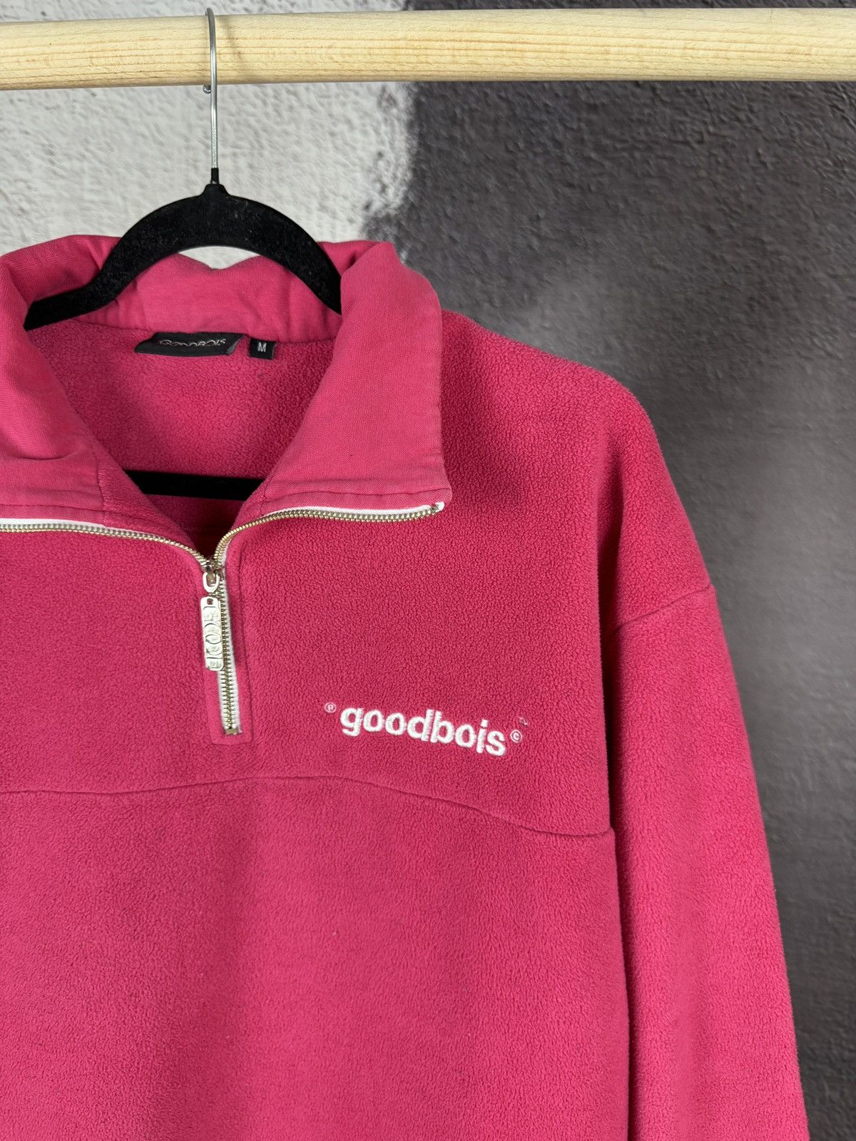 Designer × Japanese Brand Goodbois Pink 1/4 zip fleece pullover sweater Size US M / EU 48-50 / 2 - 4 Thumbnail