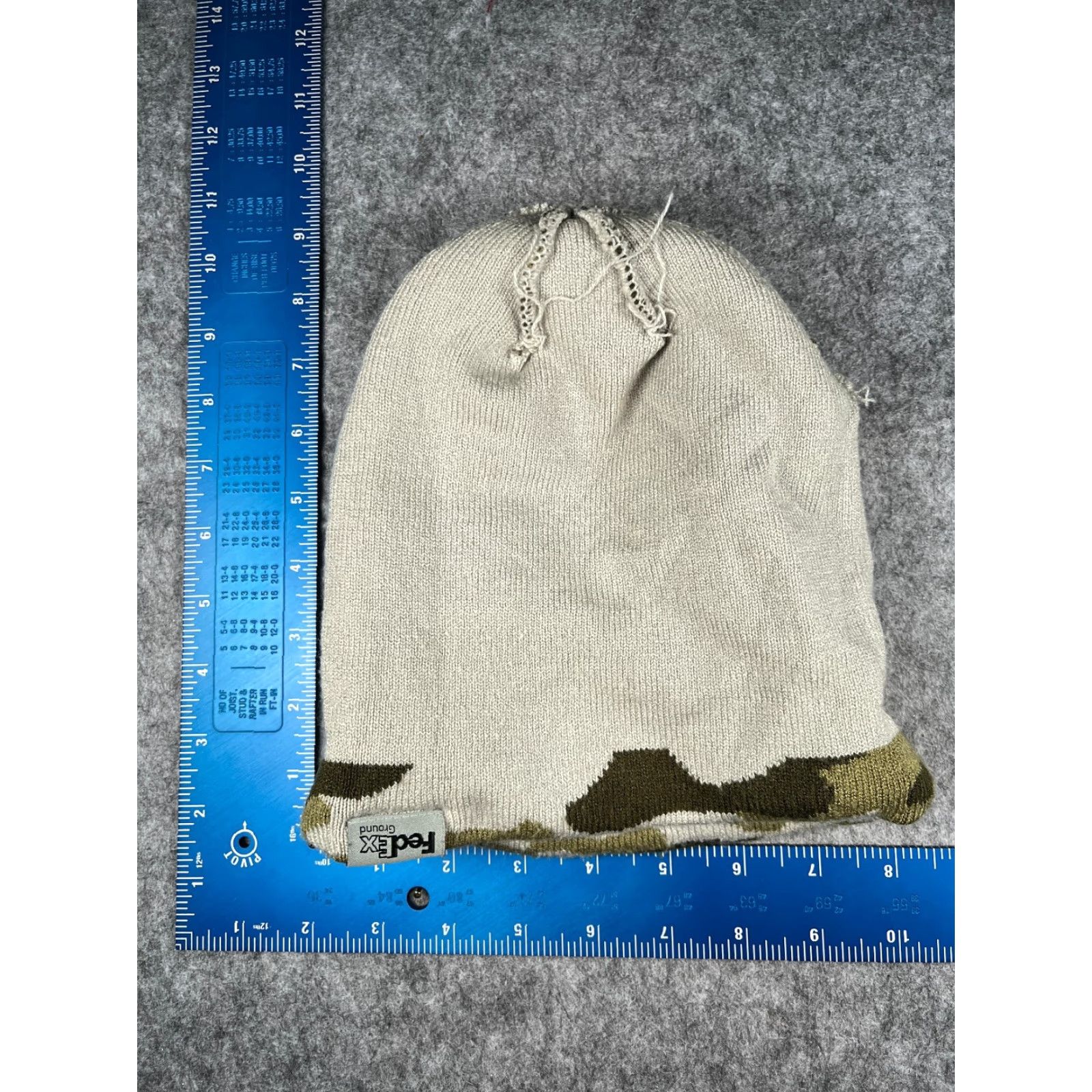 Vintage Camo Beanie Toque Adult One Size Gray Green White Lined Knit Acrylic Size ONE SIZE - 5 Thumbnail
