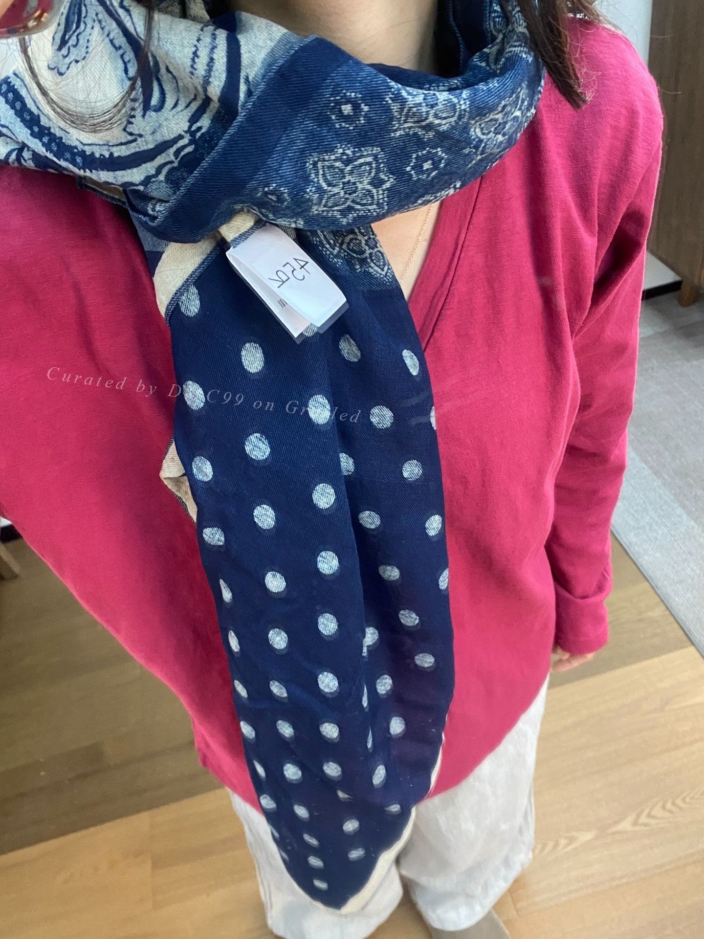 45rpm 45R Indigo Dyed Square Scarf Shawl Size ONE SIZE - 1 Thumbnail