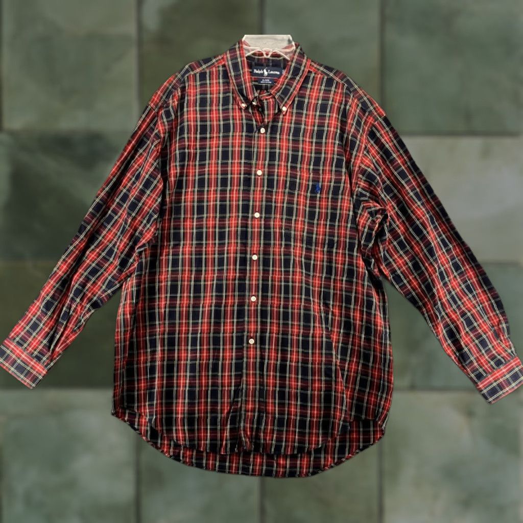Ralph Lauren Ralph Lauren Blaire Button-Down Shirt Men L Red Plaid Long Sleeve Casual Business Preppy Size US L / EU 52-54 / 3 - 1 Thumbnail