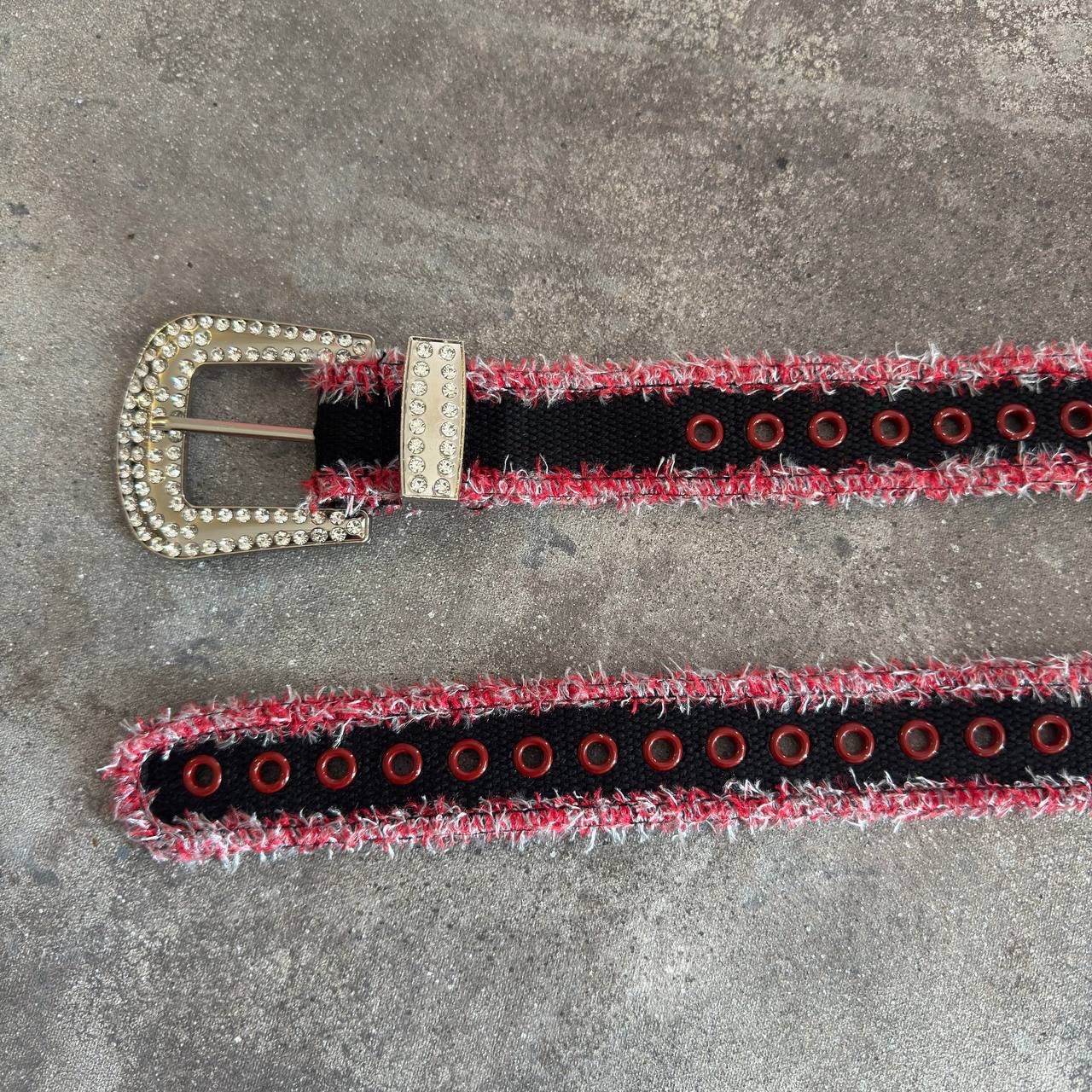 20471120 Y2K Punk Rave BB Simon Style Distressed Belt Size ONE SIZE - 6 Thumbnail