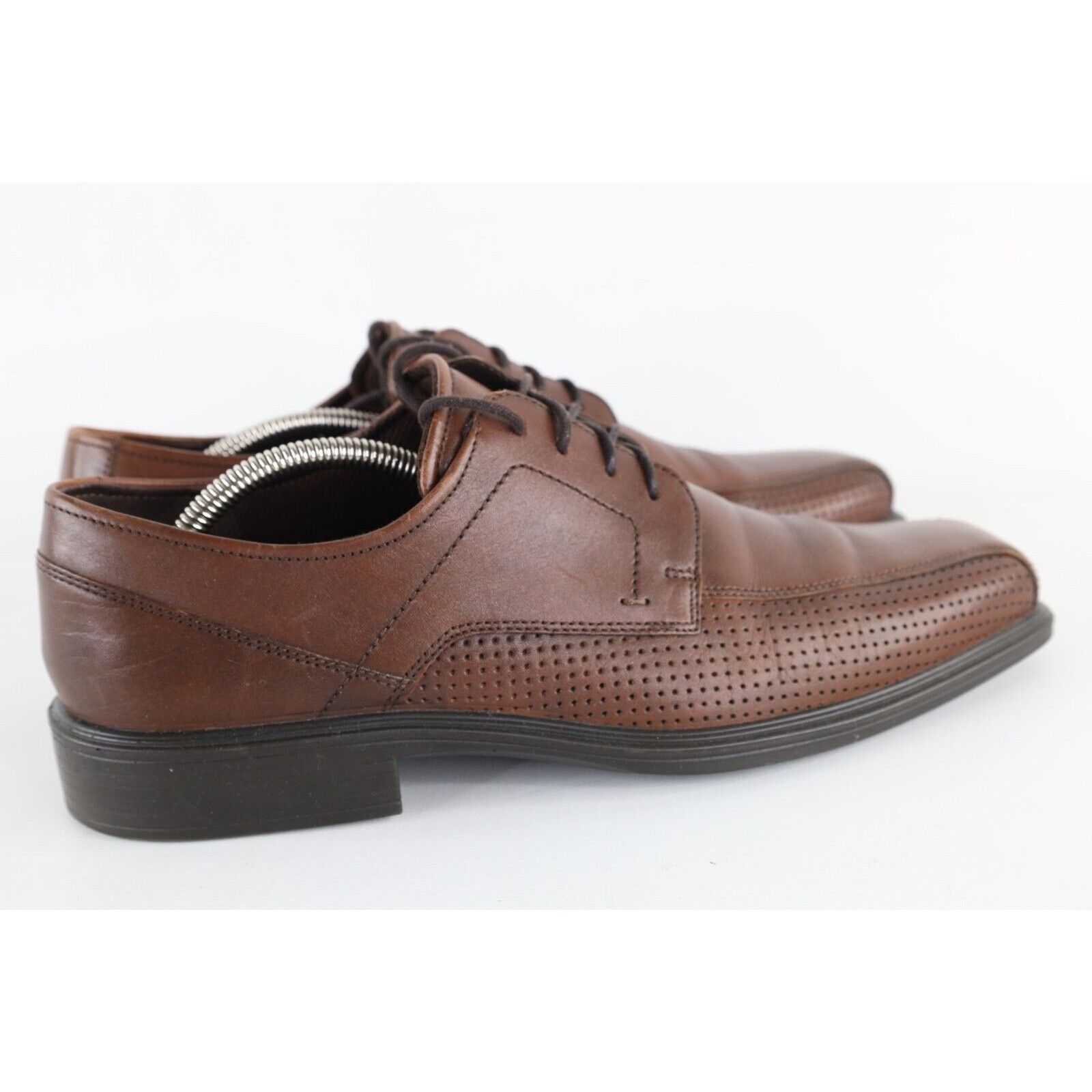 Ecco Perforated Leather Square Toe Oxford Dress Shoes