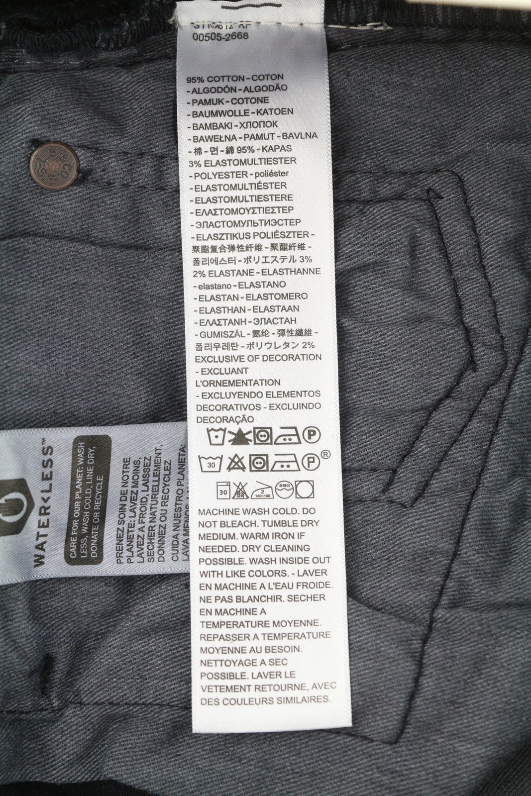 Levi's 512 W28/L32 Dark Blue Slim Taper Big E Zip Jeans 87076 Size US 28 / EU 44 - 10 Thumbnail