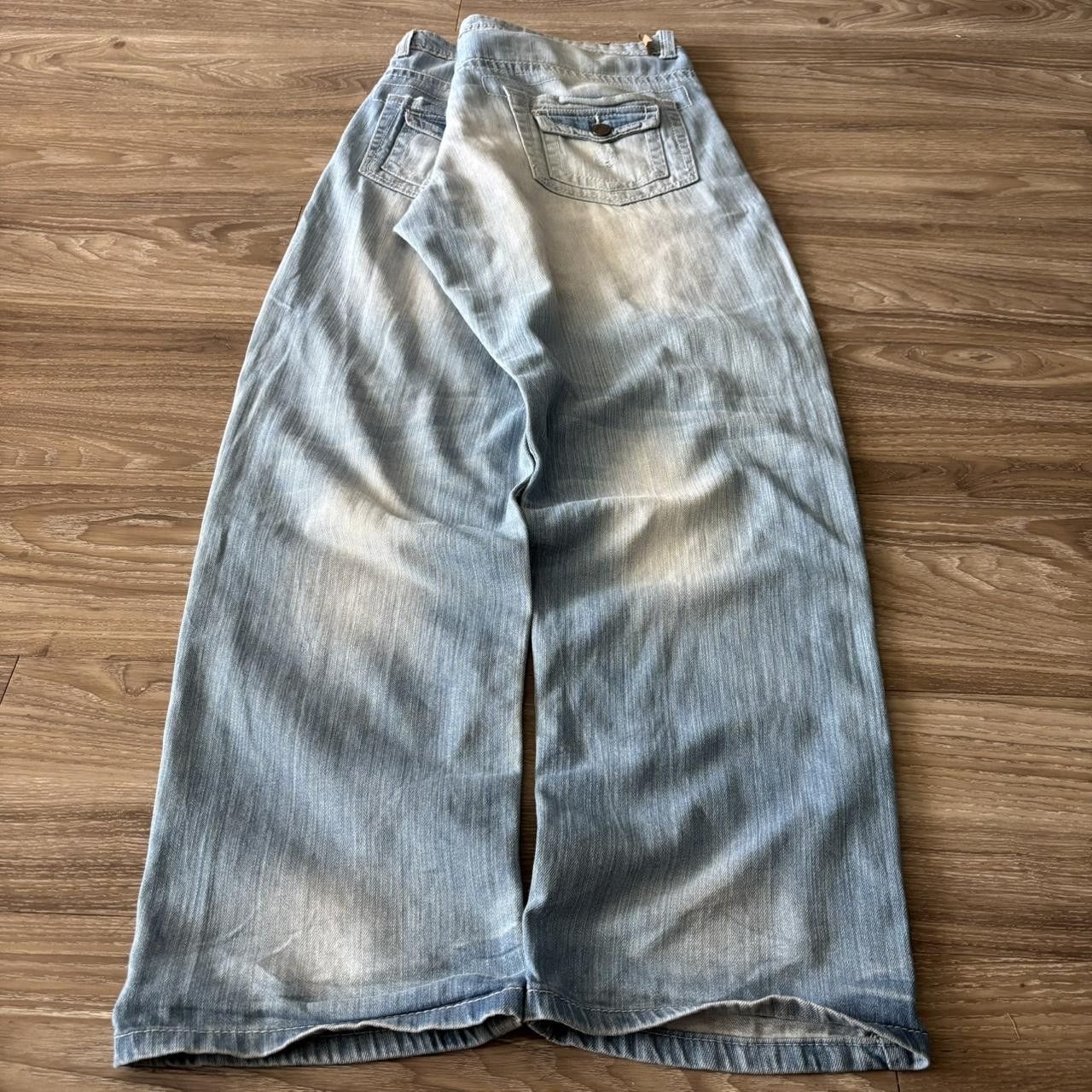 Vintage Crazy Vintage Y2K/2000s Faded Light Wash Streetwear Denim Jeans! 40x32 Size US 40 / EU 56 - 4 Thumbnail