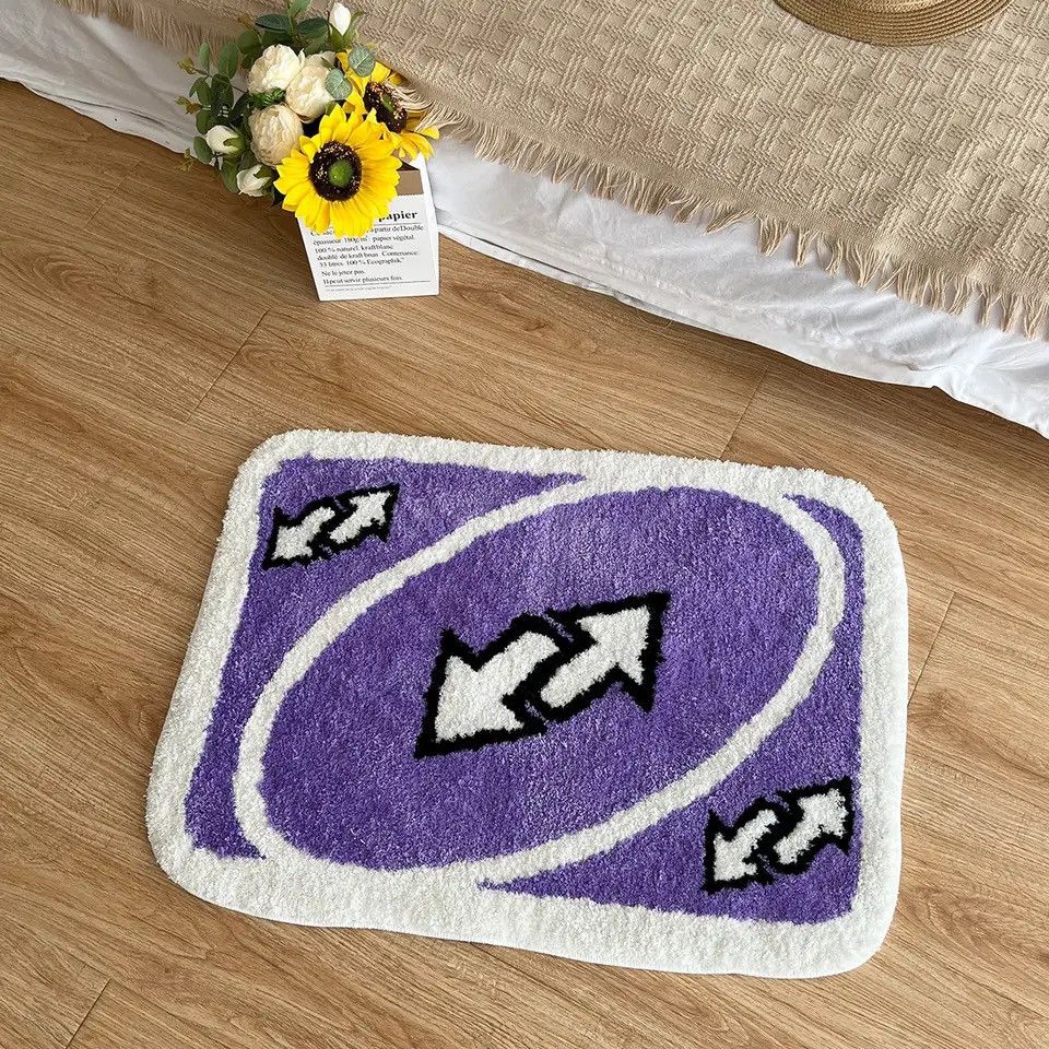Handmade Uno Card Fluffy Tufted Carpet Rug Size ONE SIZE - 2 Thumbnail