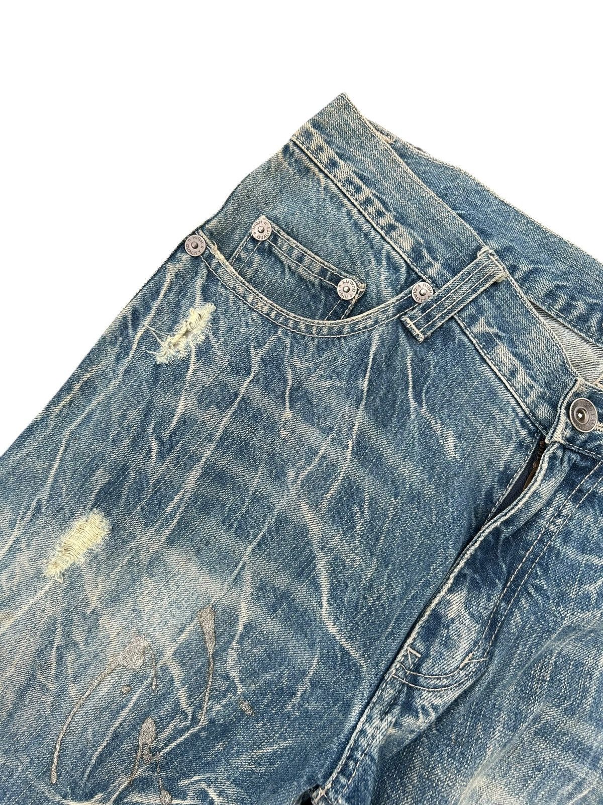 Kapital × Undercover × Vintage Japanese Nylaus Distressed Punk Bondage Denim Jeans Size US 33 - 6 Thumbnail