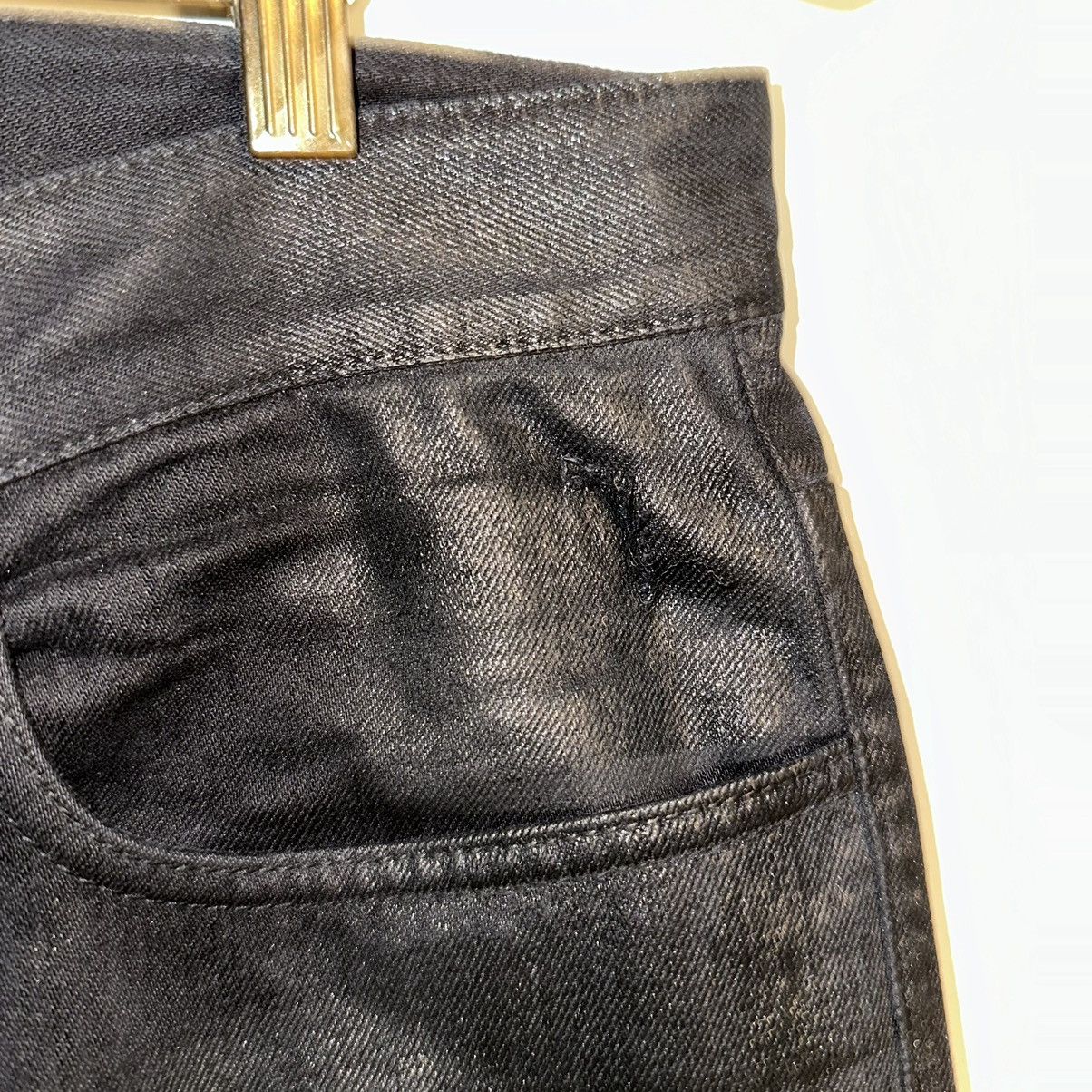 Givenchy Givenchy x Matthew Williams Wax Coated Shiny Black Denim Size US 34 / EU 50 - 13 Thumbnail