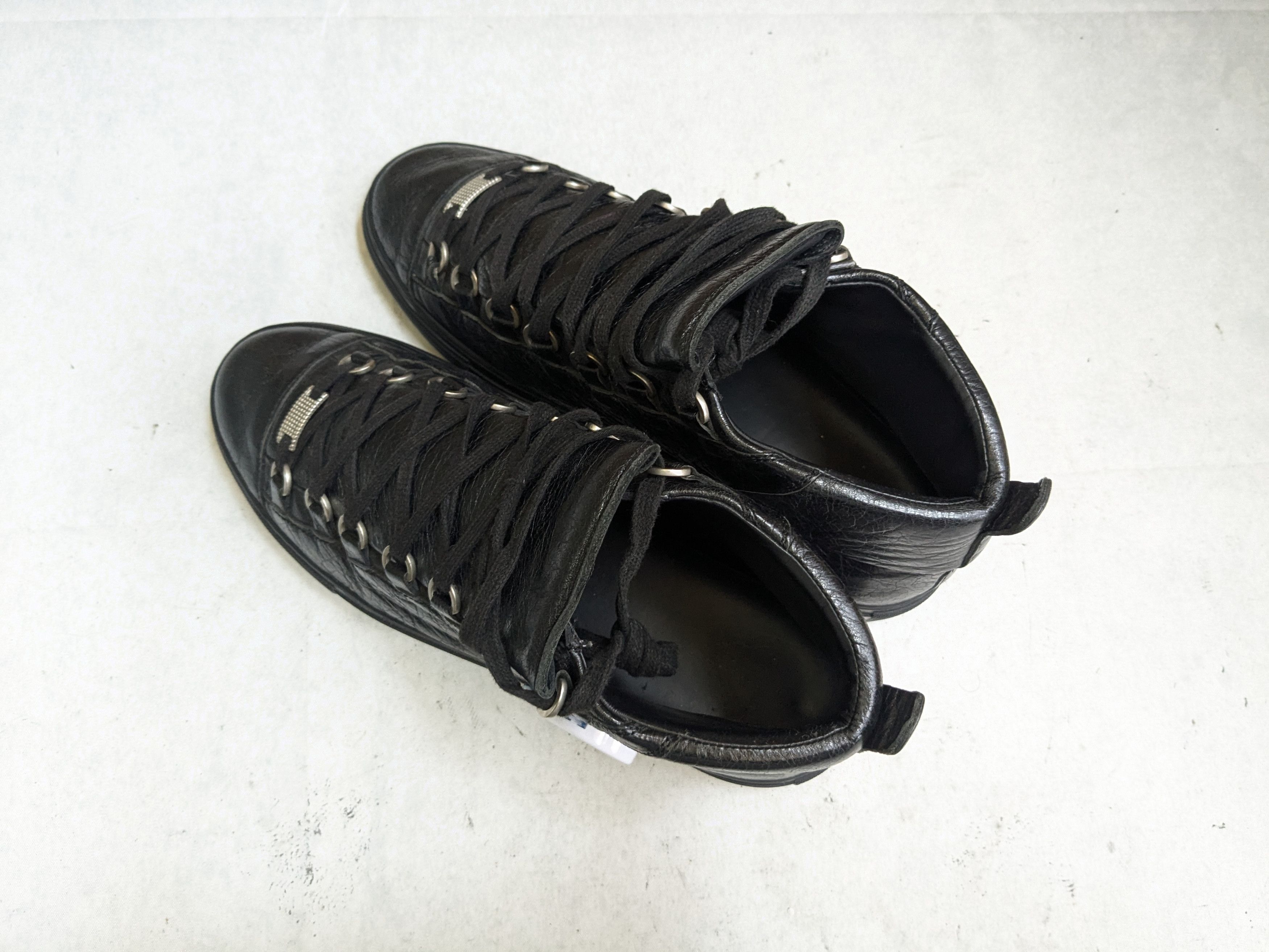 Balenciaga Balenciaga Arena Black 9 Leather High Tops Size US 9 / EU 42 - 15 Thumbnail