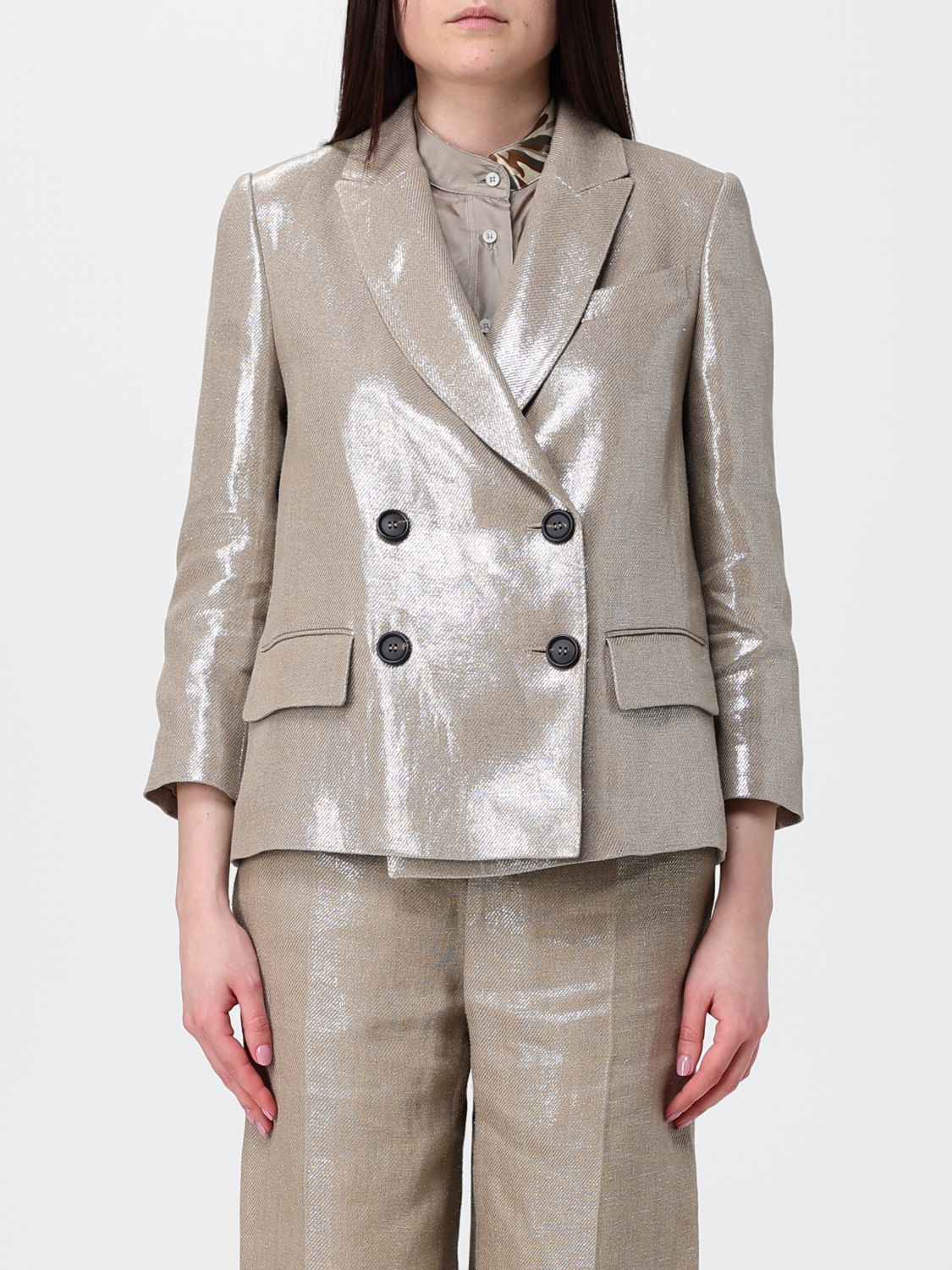 Brunello Cucinelli Brunello Cucinelli Jacket Woman Beige Size XS / US 0-2 / IT 36-38 - 1 Thumbnail