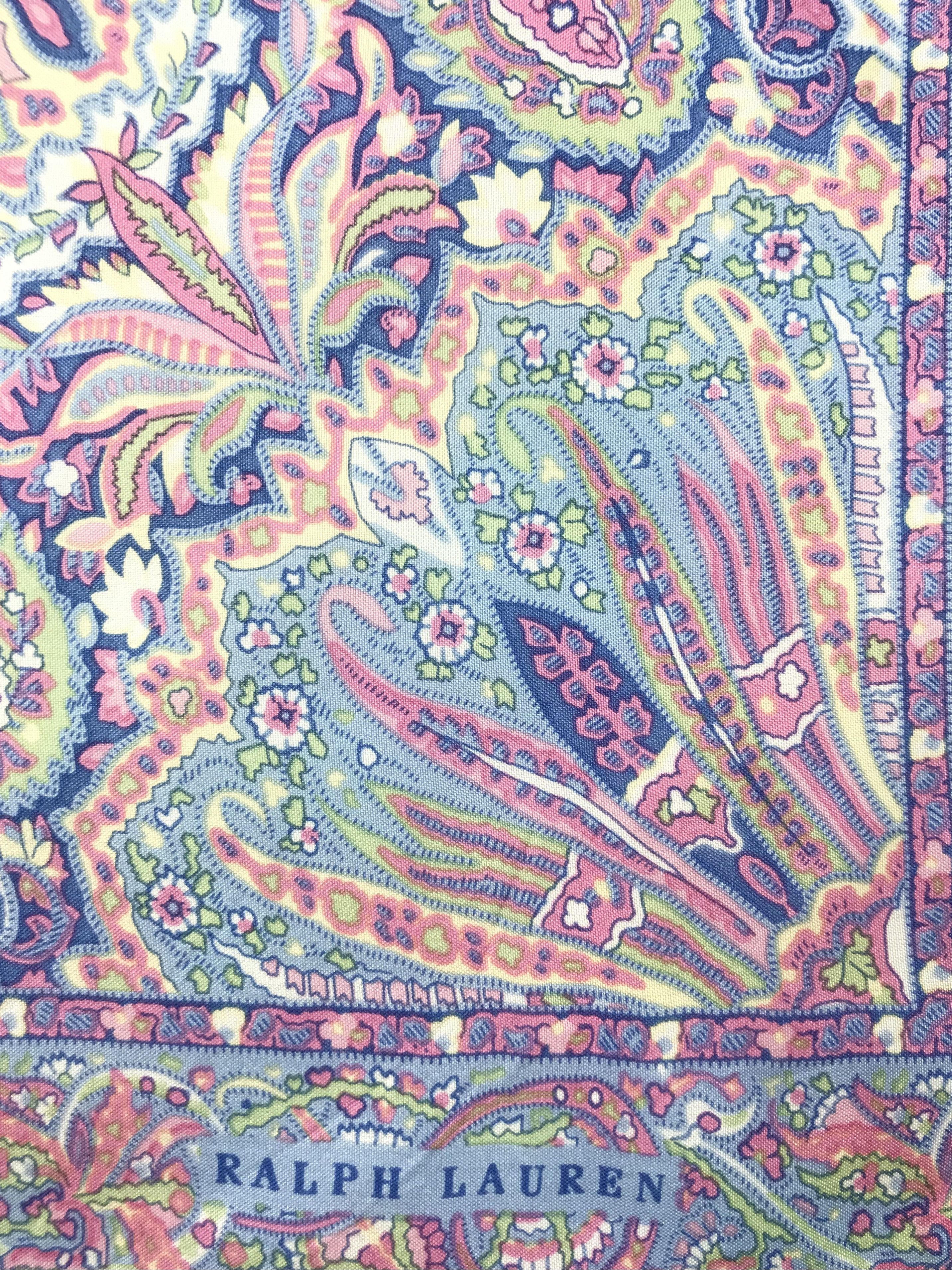 Ralph Lauren RL610 Vintage Ralph Lauren Silk Scarf Shawl Designer Scarf Size ONE SIZE - 7 Thumbnail