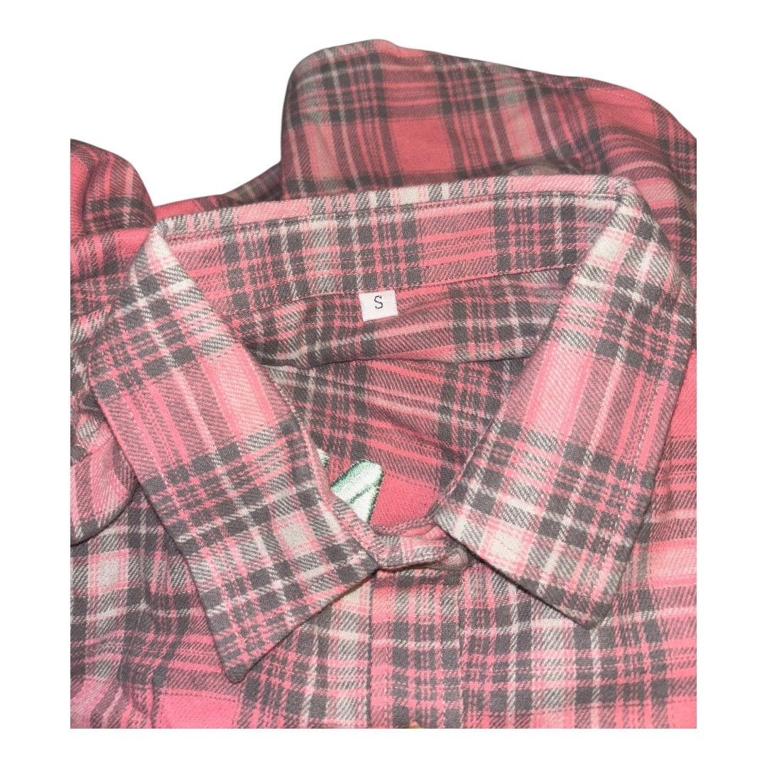 Shein SHEIN Pink Flannel Long Sleeve Button Down Size S Size S / US 4 / IT 40 - 3 Thumbnail